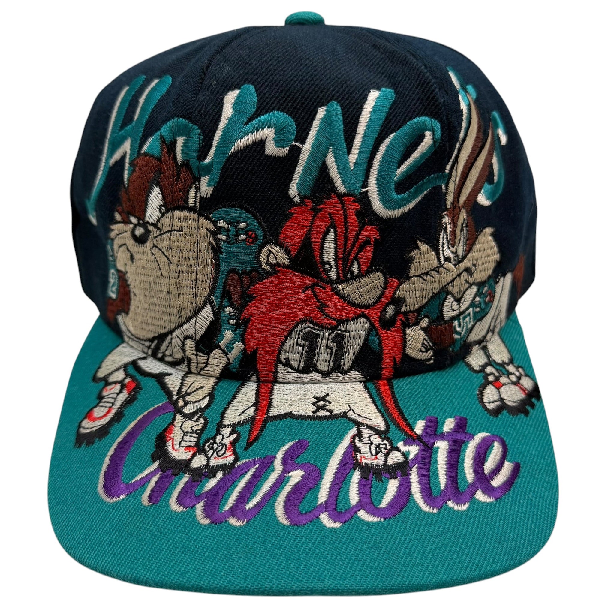 Vintage Charolette Hortnets Looney Tunes Embroidered Snapback Hat Multicolor