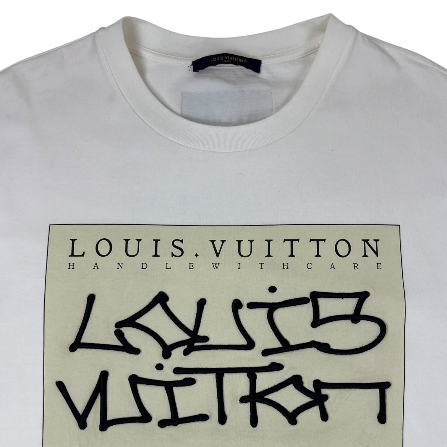 Louis Vuitton Handle With Care Graphic Jersey T-Shirt White