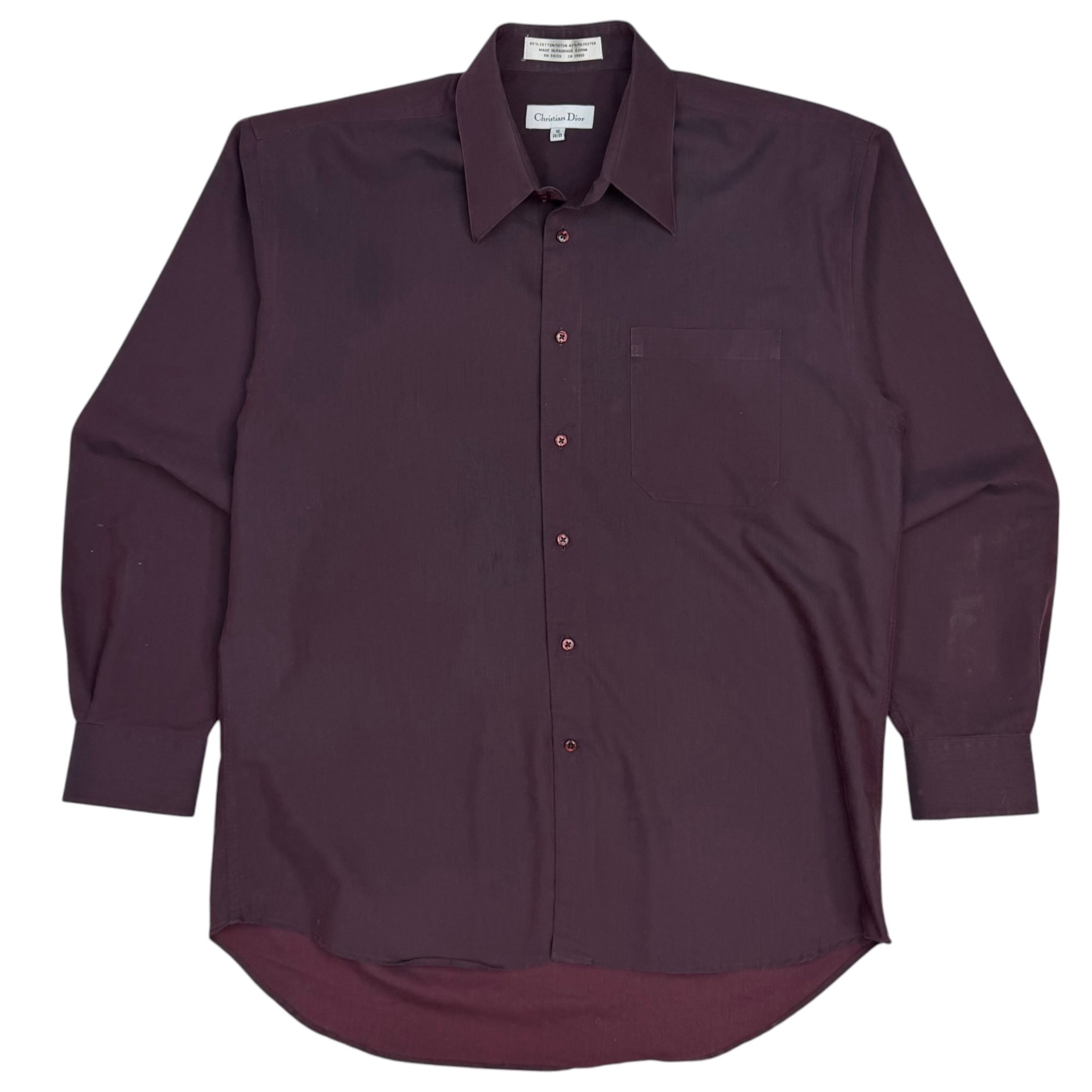 Vintage Christian Dior Button Up Shirt Burgundy