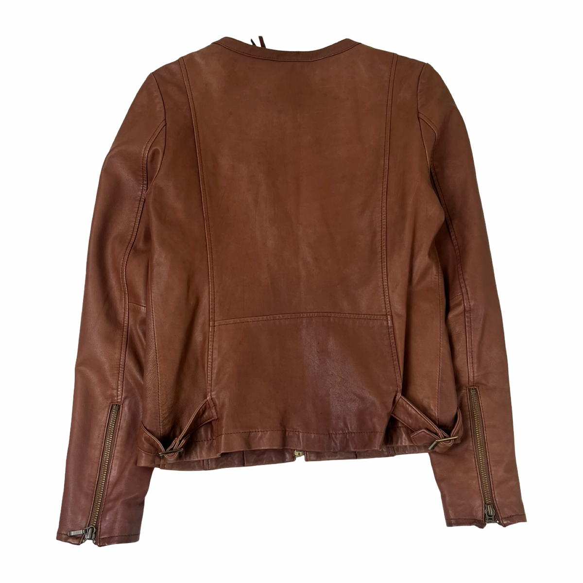 (W) Urban Research Collarless Sheepskin Leather Jacket