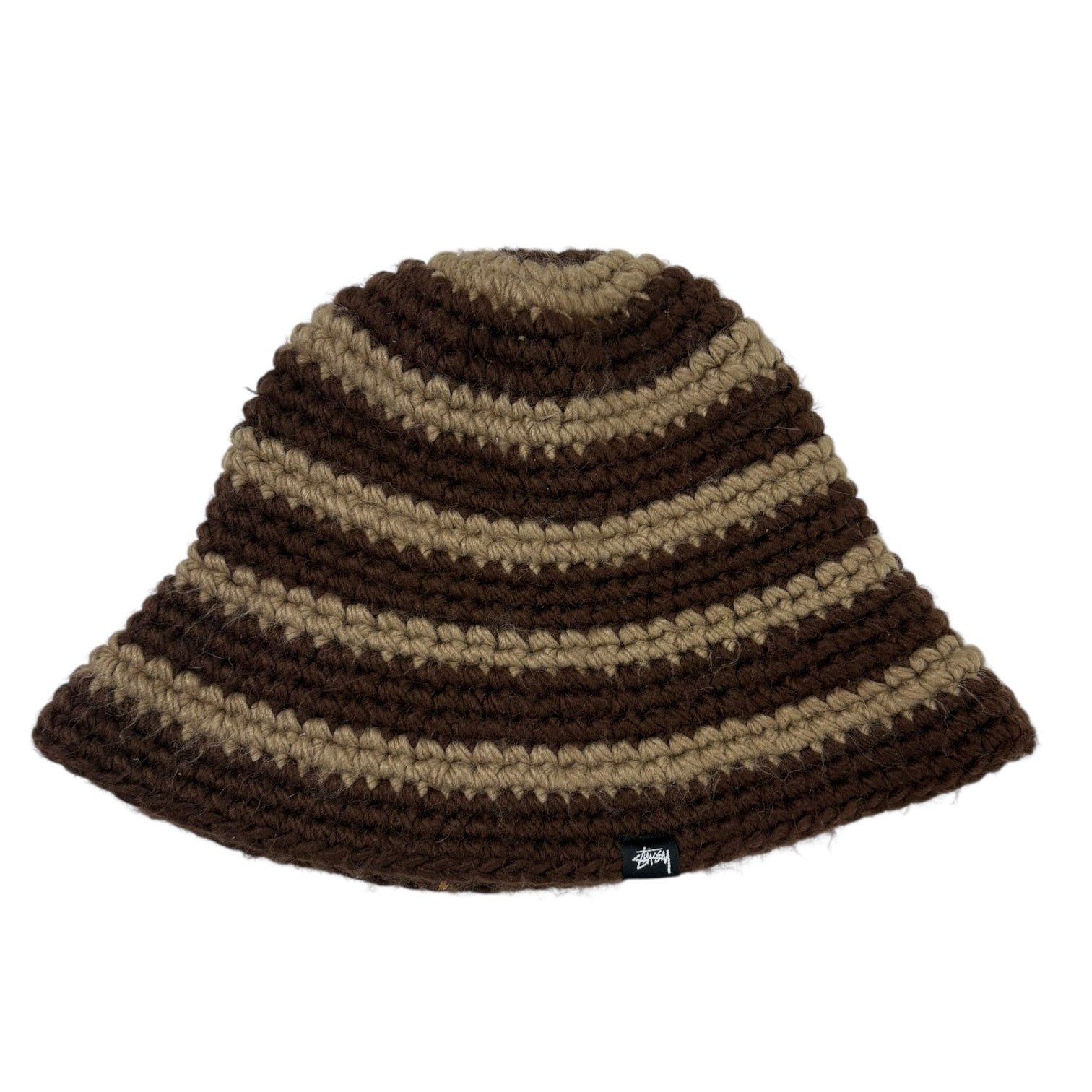 Stussy Swirl Knit Bucket Hat Brown