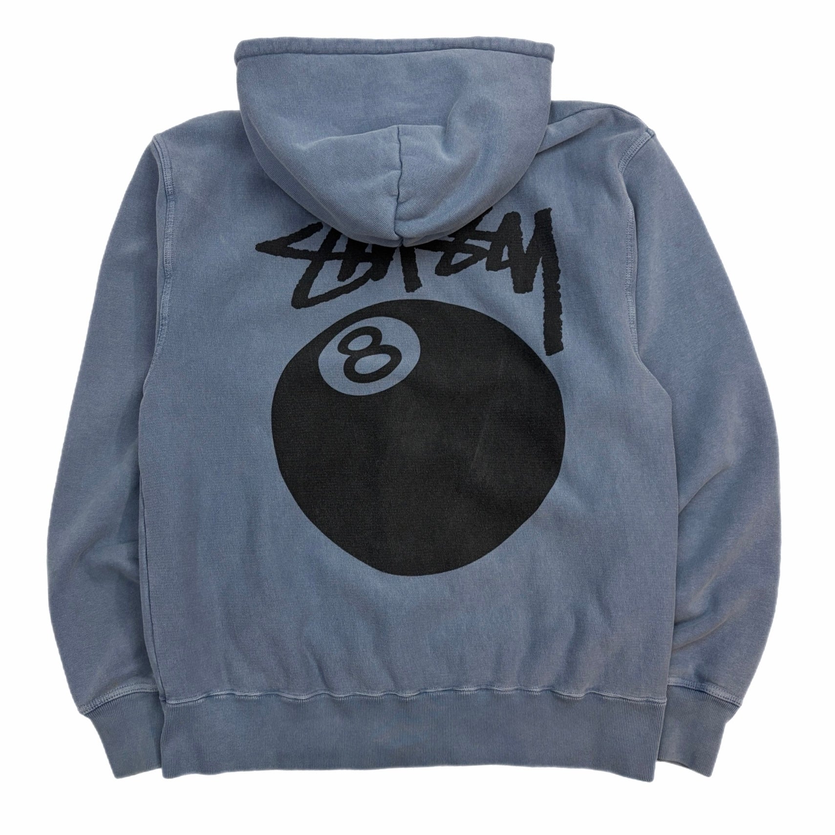 Stussy Overdyed 8 Ball Zip-Up Hoodie Washed Navy
