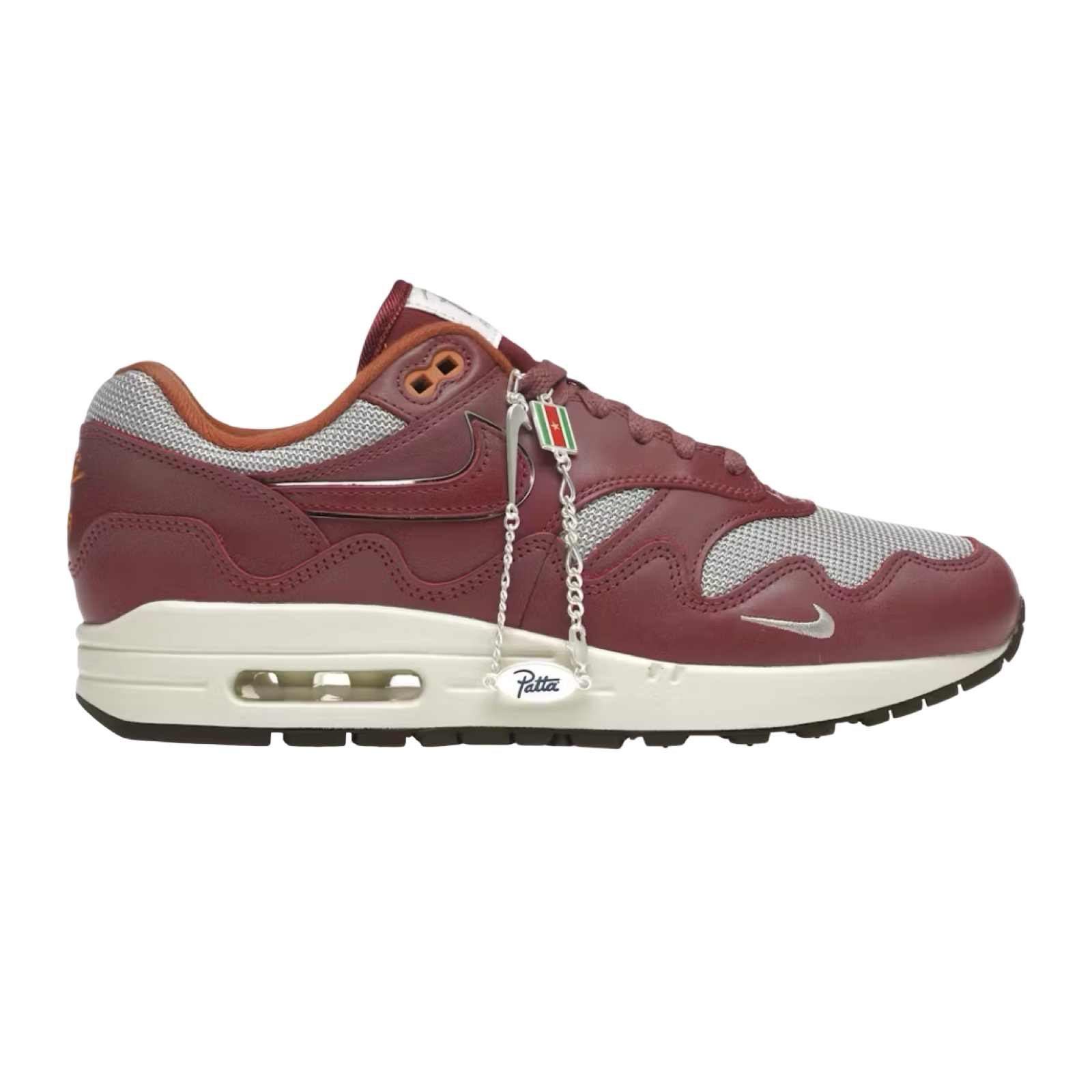 Nike Air Max 1 Patta Waves Rush Maroon With Bracelet
