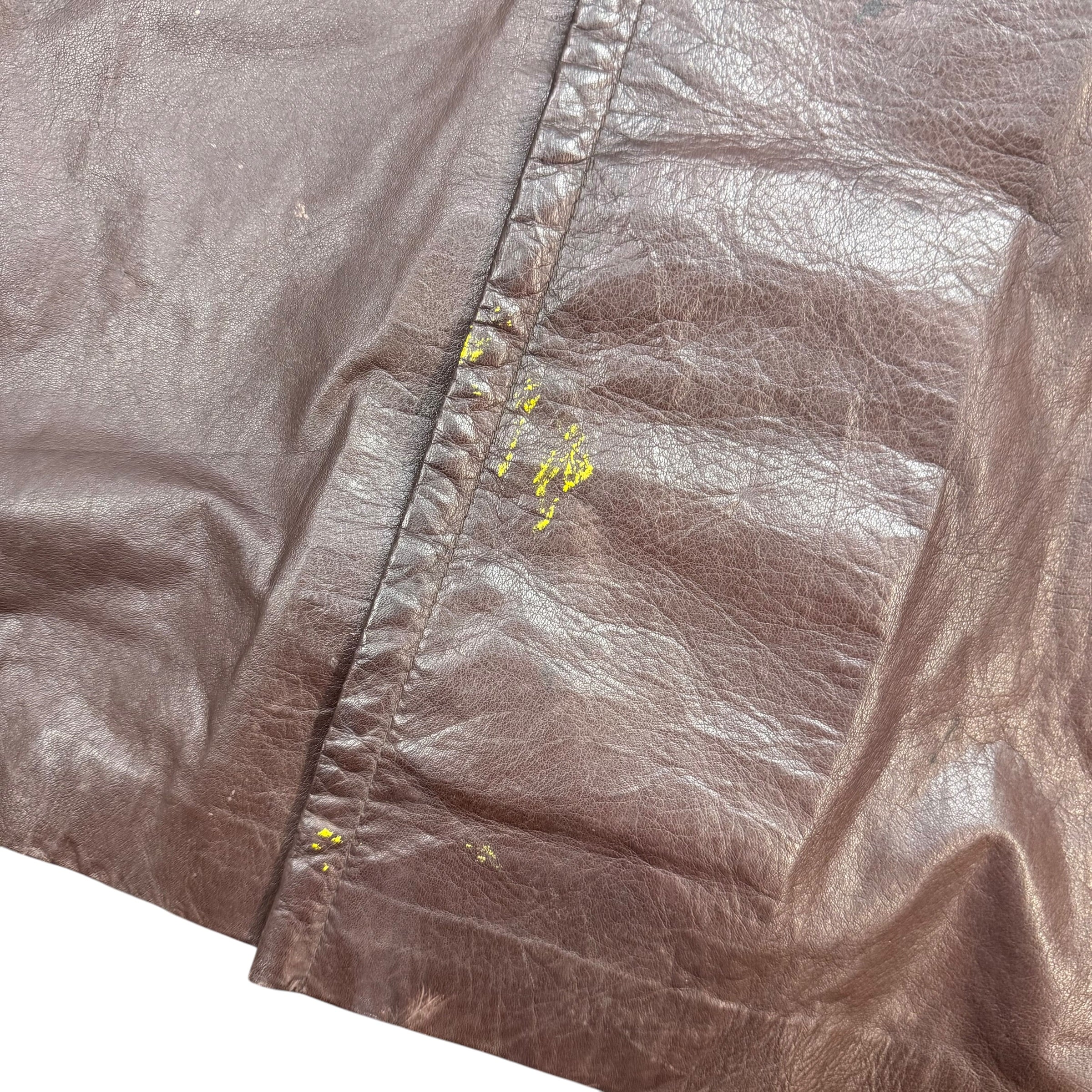 (W) Vintage Sidney Leather Trench Coat Brown