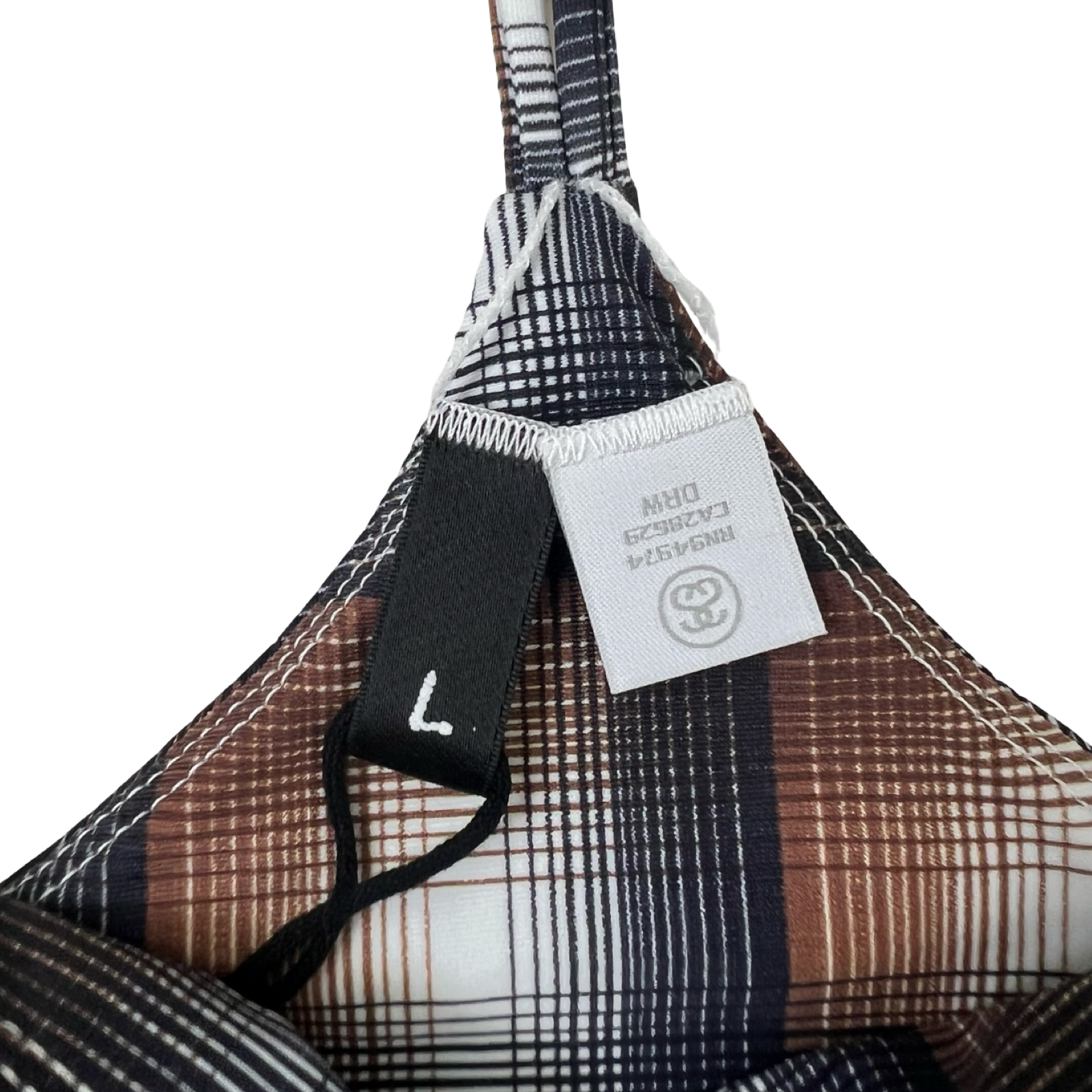 (W) Stüssy Halter Bikini Top Brown Plaid