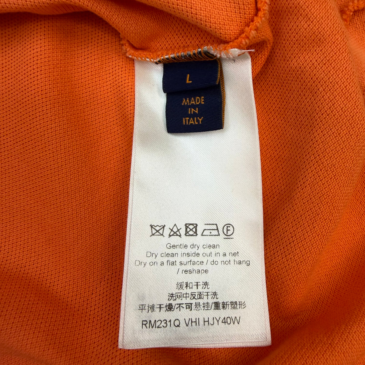 Louis Vuitton Damier Textured Pattern Pocket Tee Orange