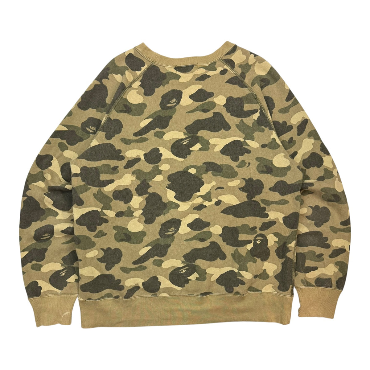 A Bathing Ape Bape 1st Camo Head Crewneck Green Camo
