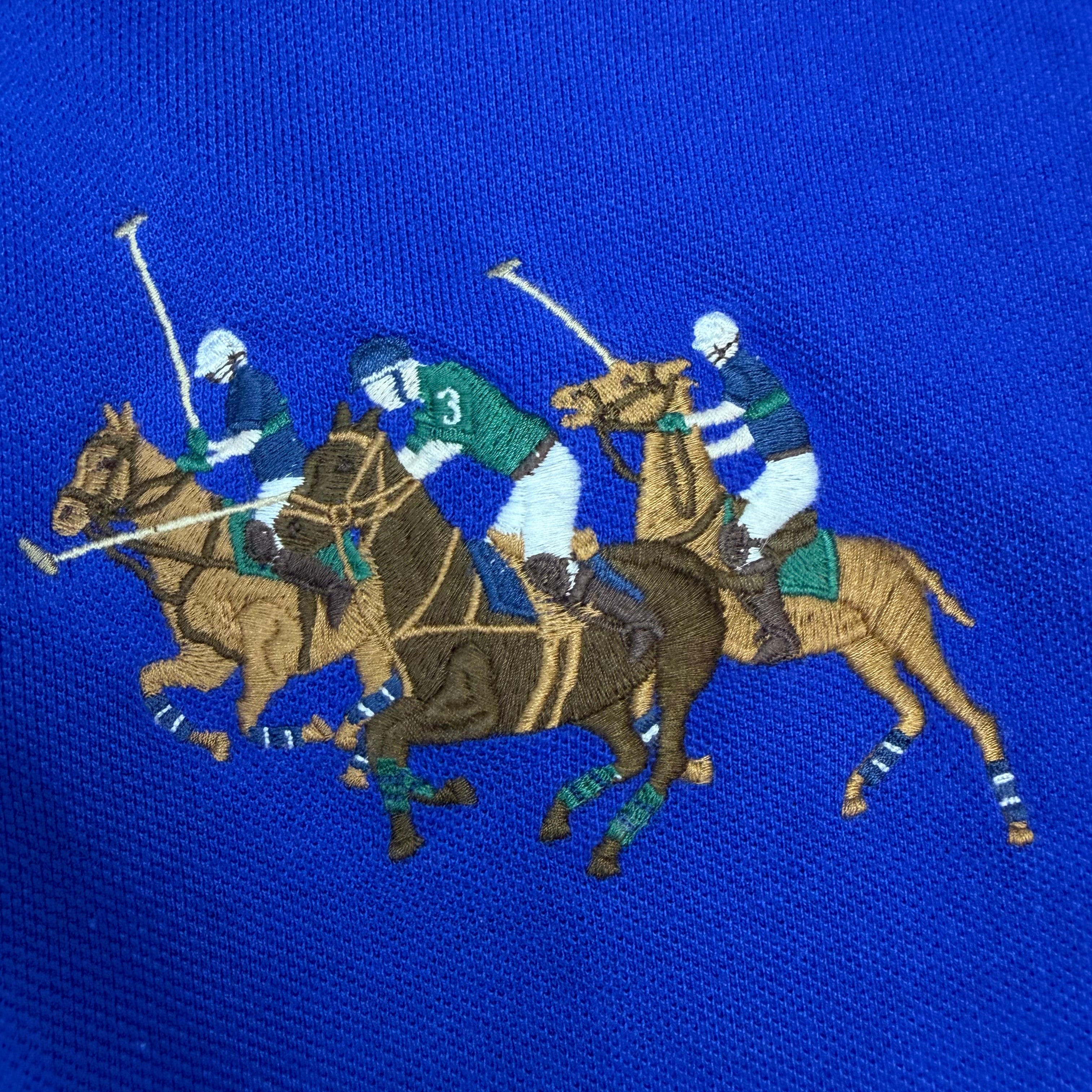 Vintage Polo Ralph Lauren Triple Pony Polo Royal Blue
