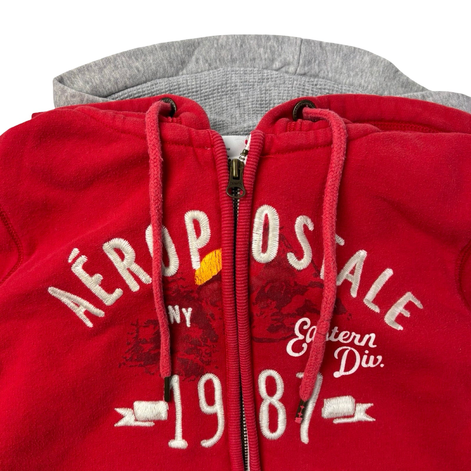 (W) Vintage Y2K Aeropostale Thermal Layered Full-Zip Jacket Red