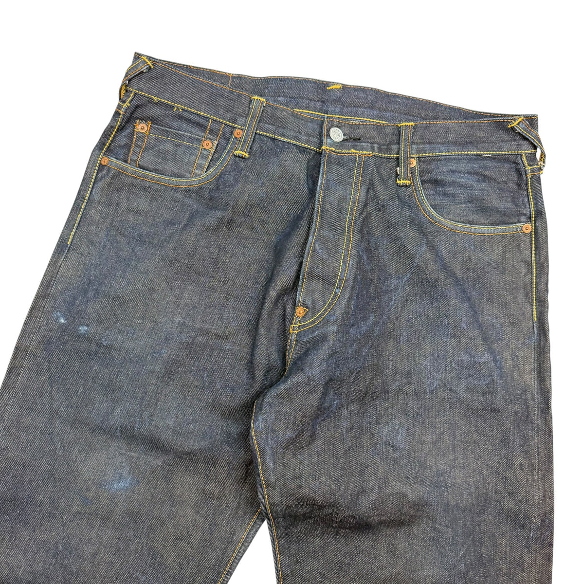 Evisu Hand No.2 Selvedge Denim Painted Daicock Pants Indigo Wash