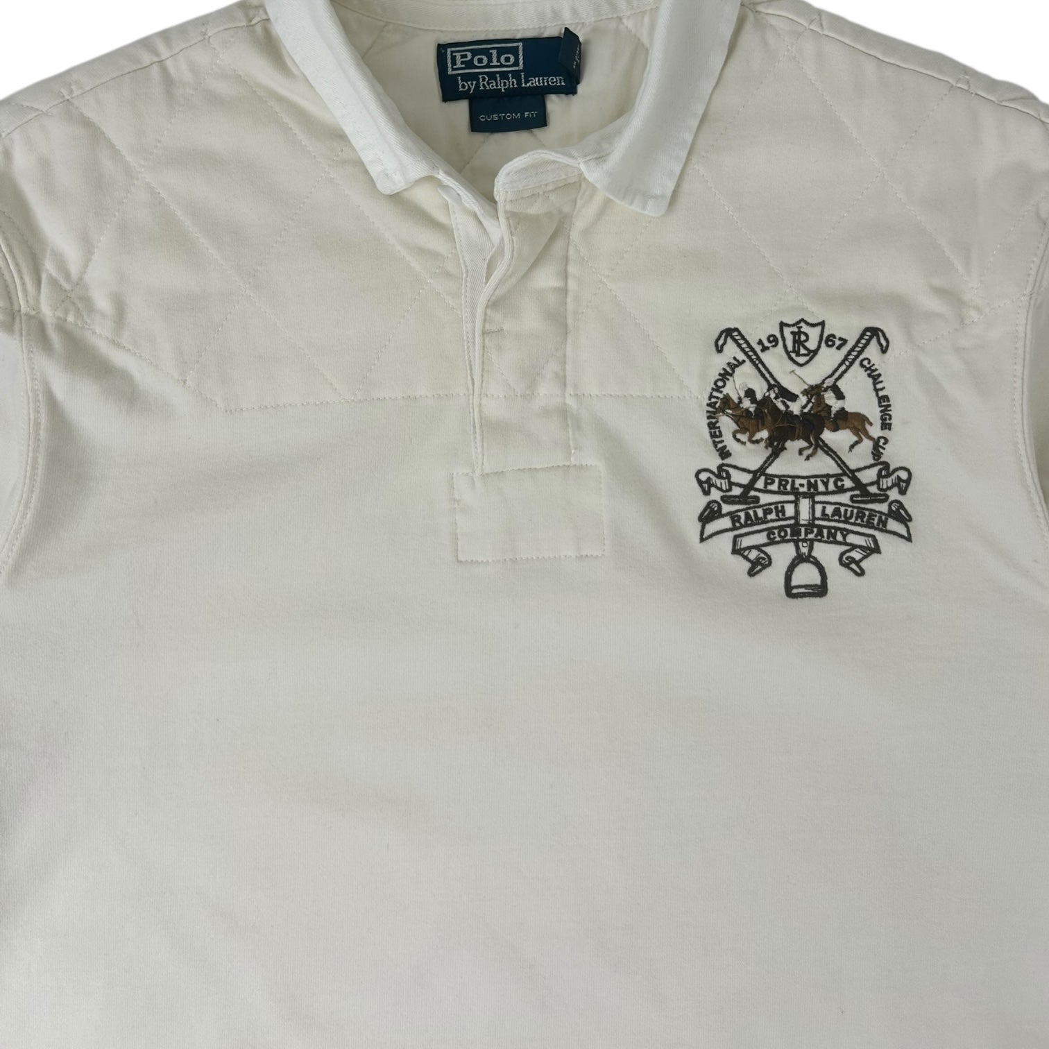 Vintage Polo Ralph Lauren Crested Rugby Shirt Cream
