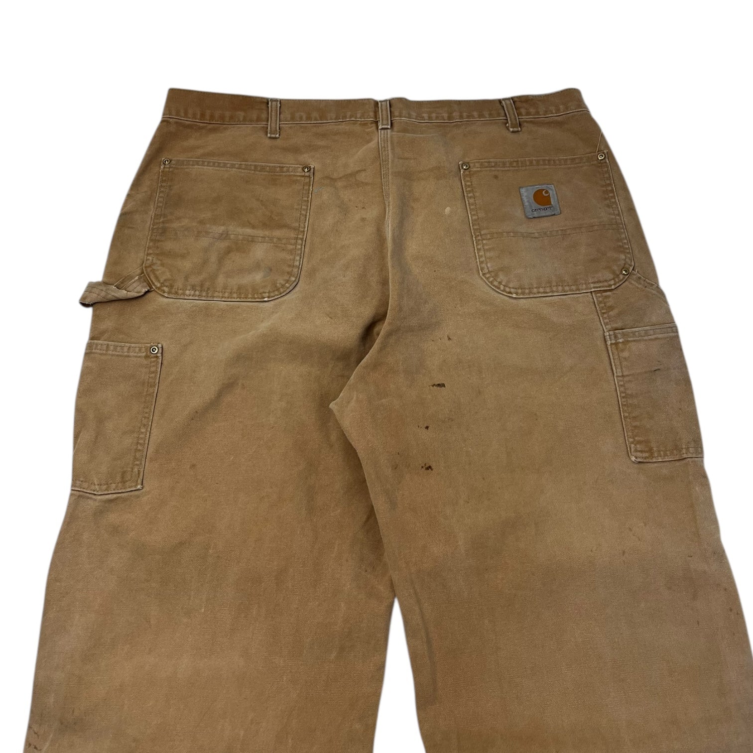 Carhartt Double Knee Work Pants Worn Faded Tan (38)