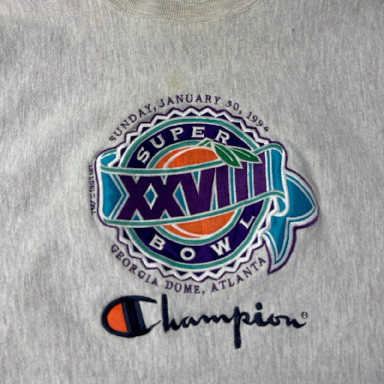 1994 Champion NFL Superbowl Crewneck Heather Grey