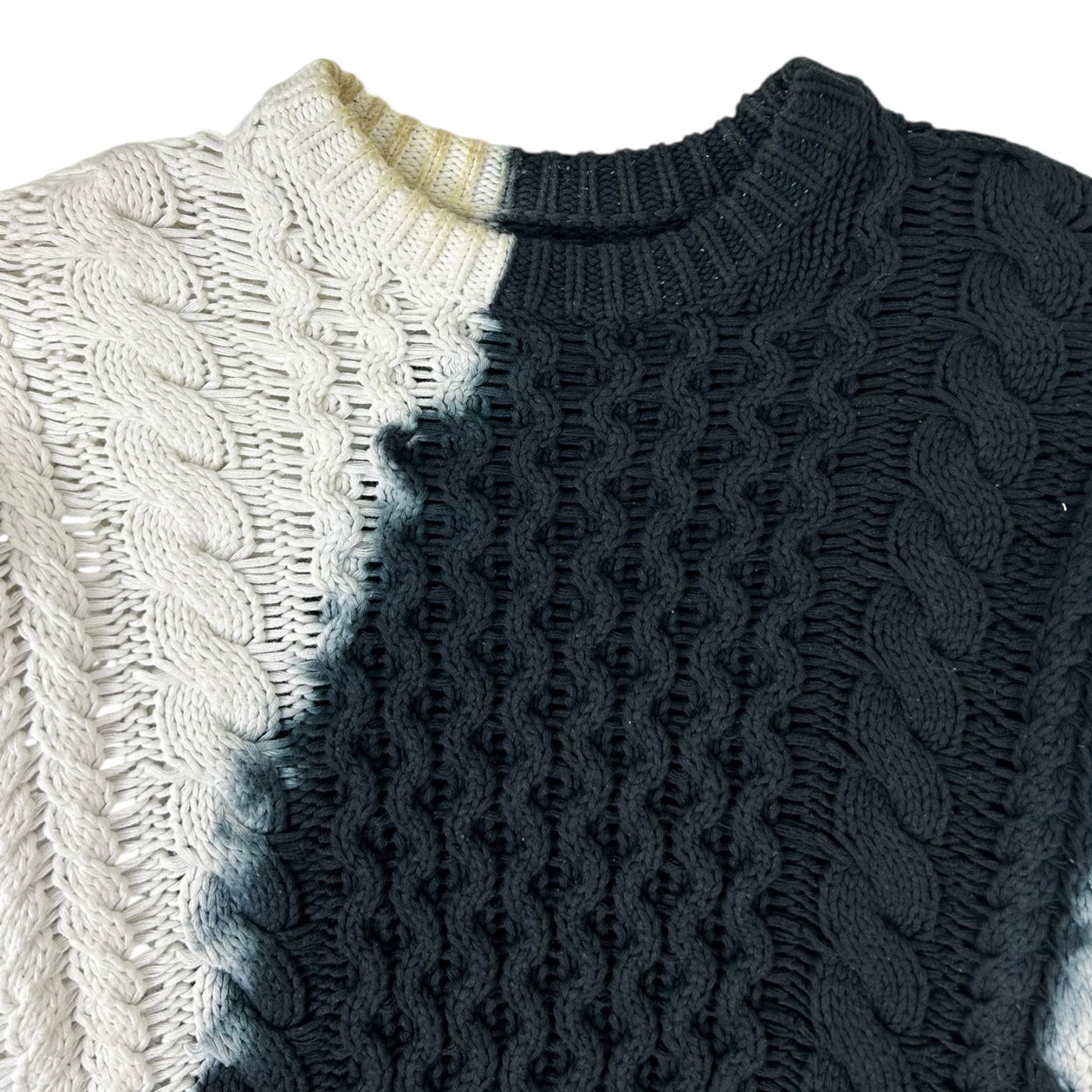 Stussy Tie Dye Fisherman Sweater Black/White