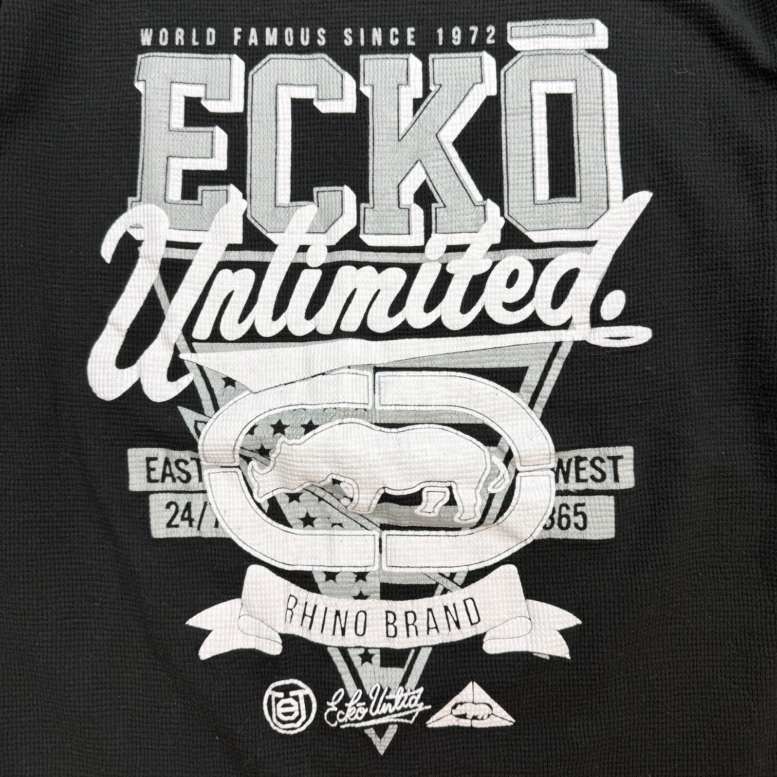 Vintage Y2K Ecko Unlimited Thermal L/S Tee Black