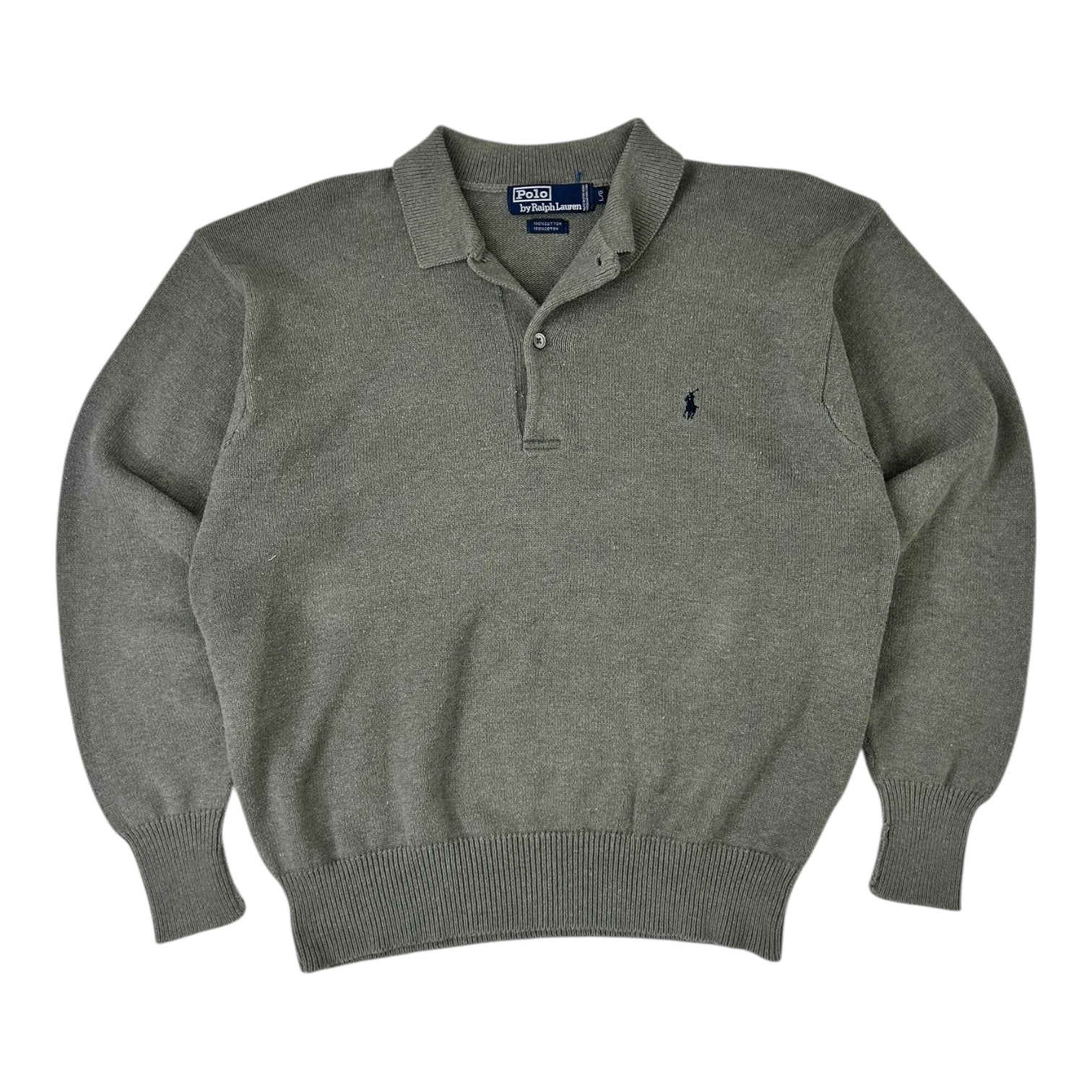 Vintage Polo Ralph Lauren Long Sleeve Polo Shirt Grey