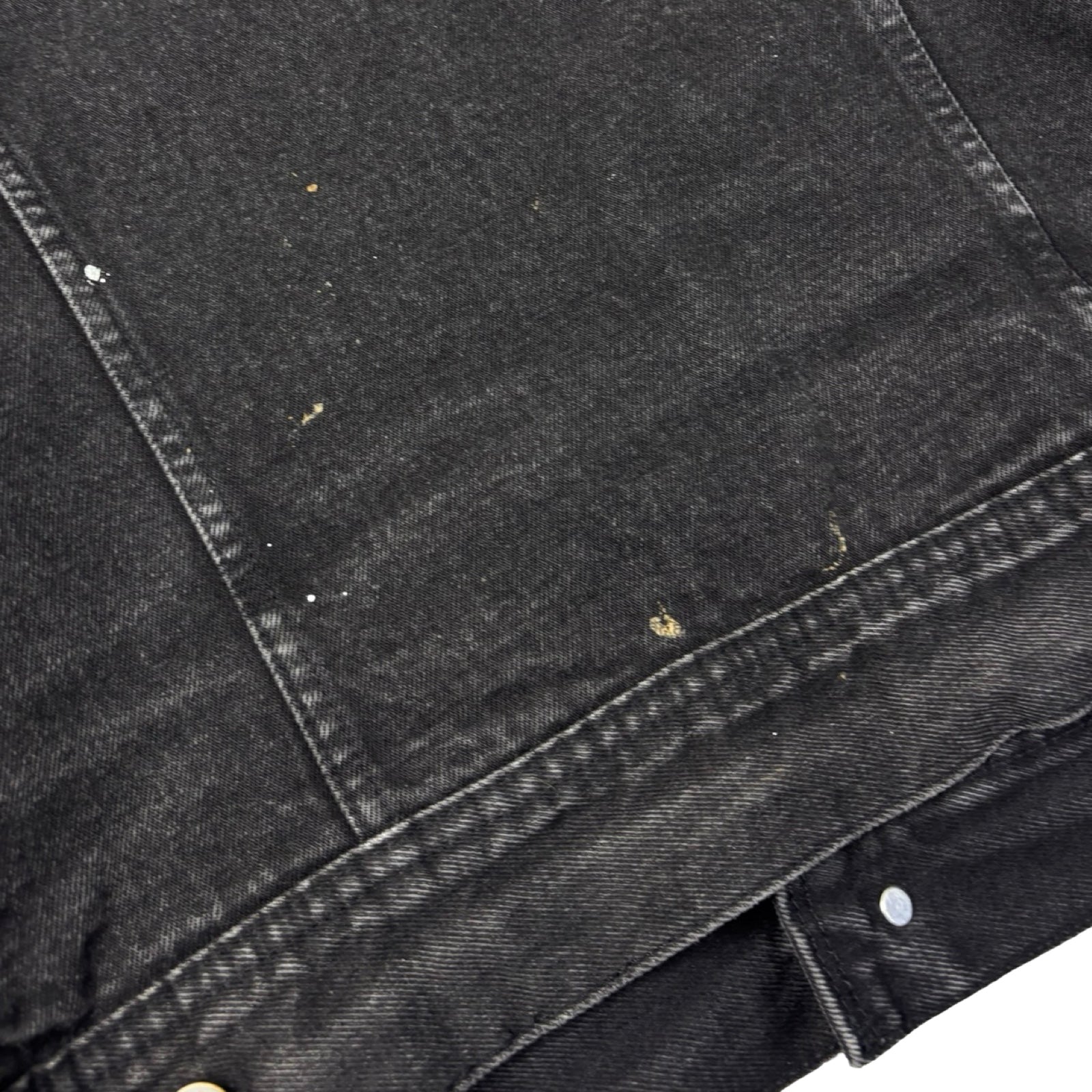 Vintage Storm Rider Mustang Denim Trucker Jacket Washed Black