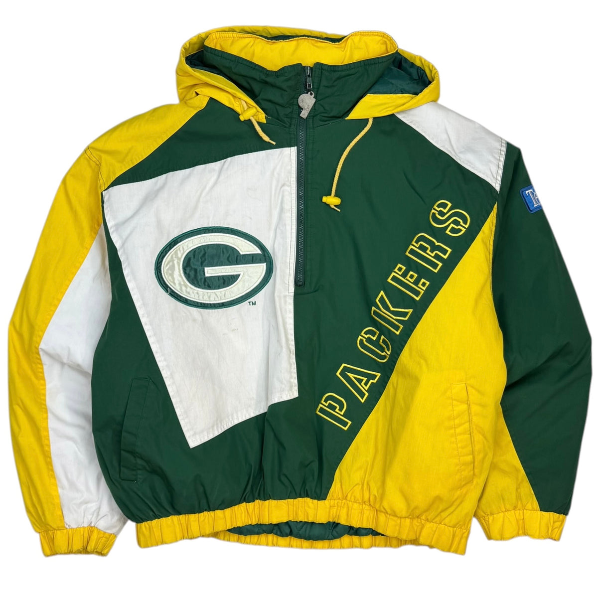 Vintage Greenbay Packers NFL Pro Player Quarter Zip Jacket Green/Yellow
