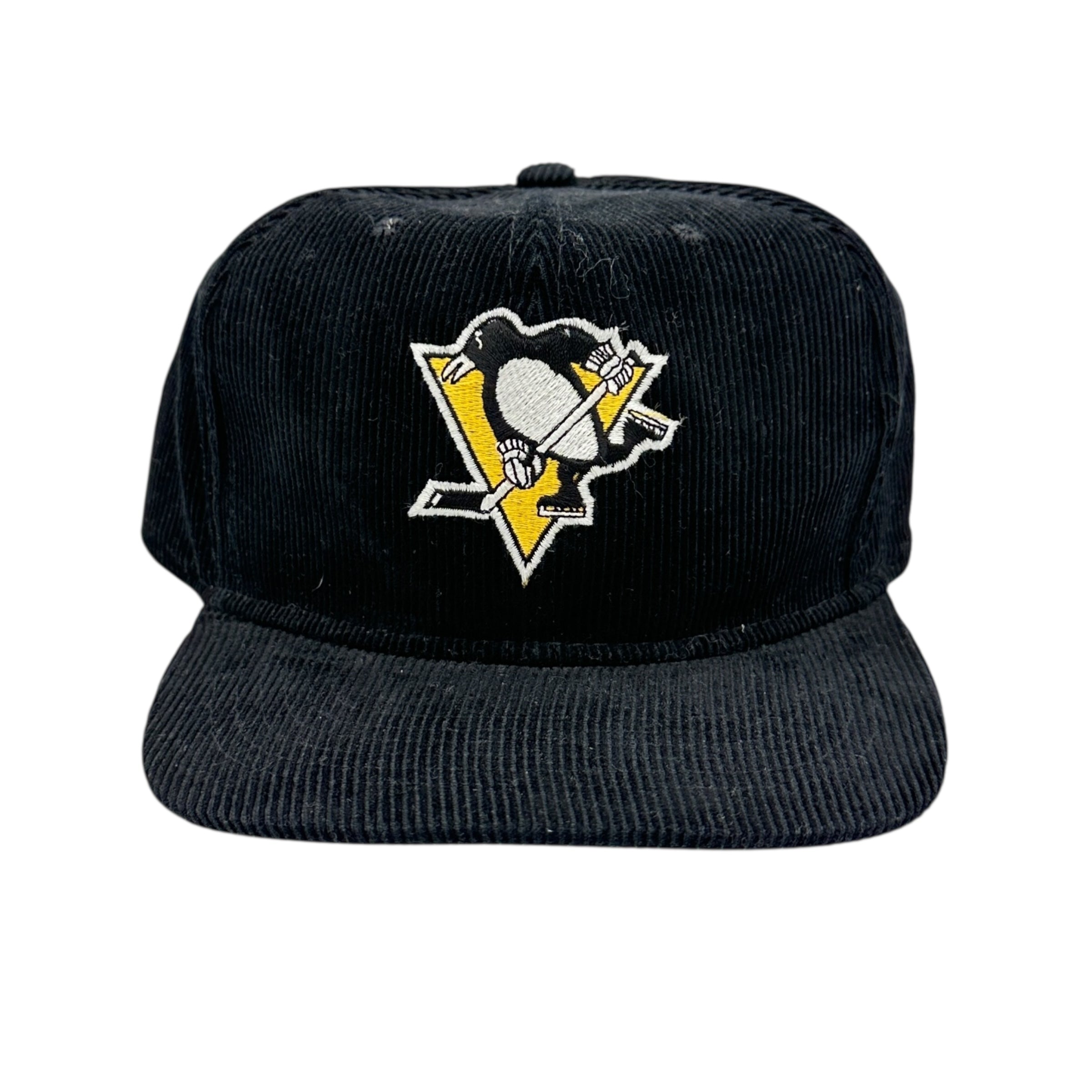 Vintage Ted Fletcher Pittsburg Penguins Corduroy Hat Black
