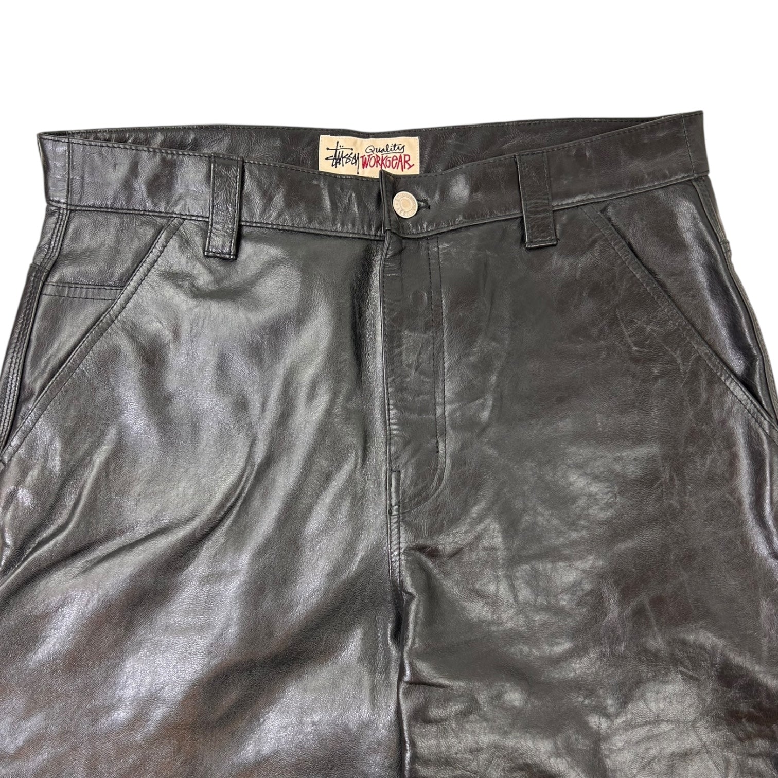 Stussy Leather Carpenter Pants Black