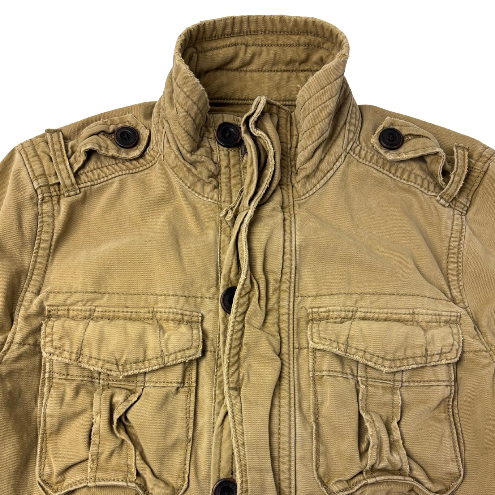 Vintage Y2K Abercrombie & Fitch Sentinel Military Jacket Beige