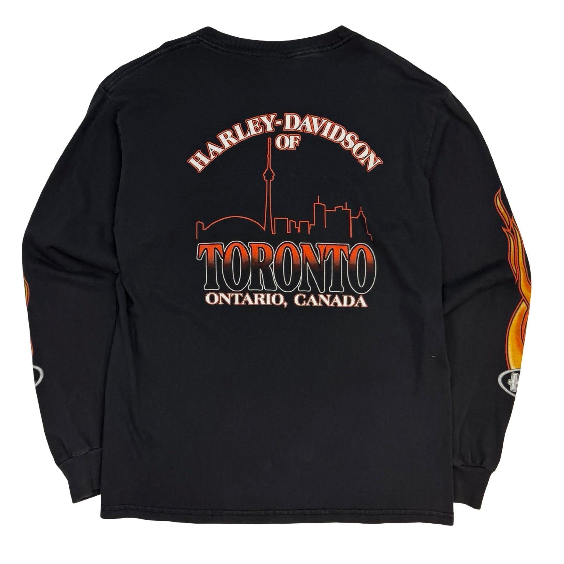 Vintage Harley Davidson Toronto Flames Longsleeve Black