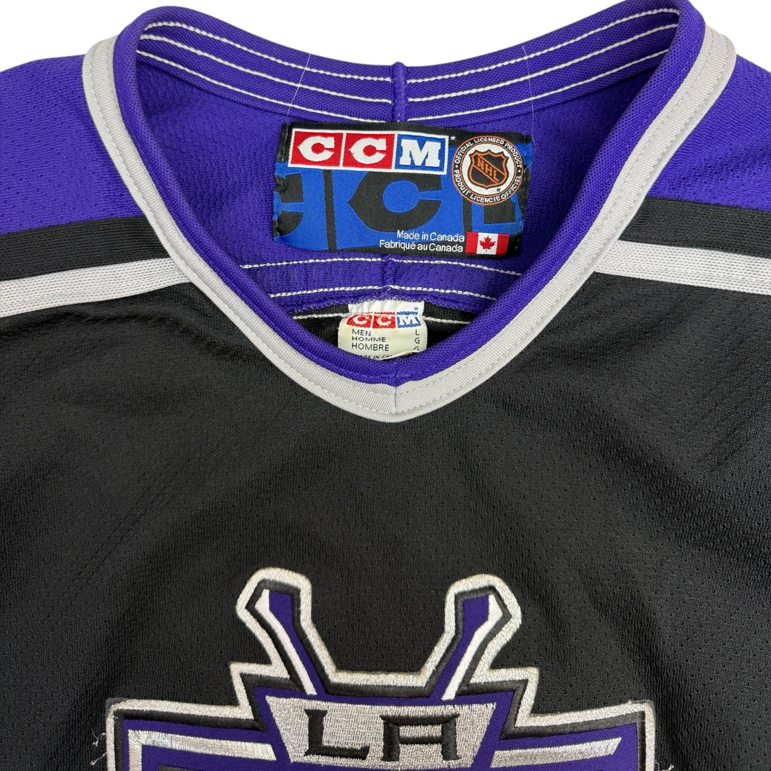 Vintage CCM Los Angeles Kings Coat Of Arms Hockey Jersey Black