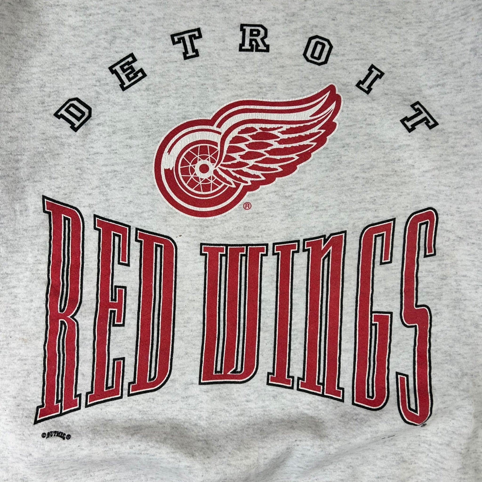 Vintage Red Wings by Nutmeg Mills Crewneck Grey NHL
