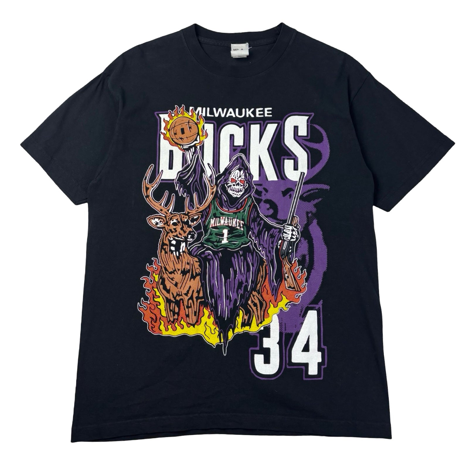 Warren Lotas X Milwaukee Bucks Reaper Tee Black