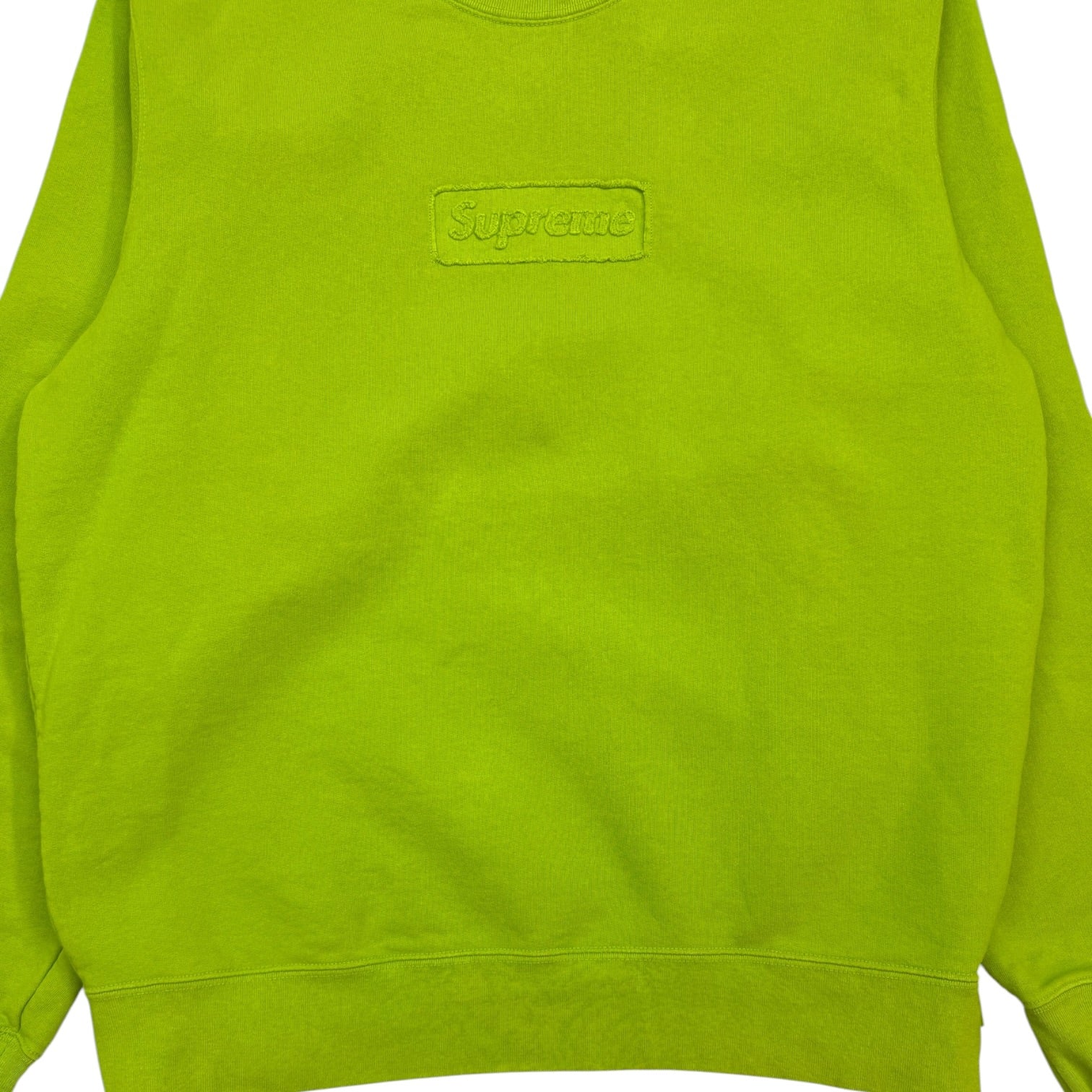 Supreme Cut Out Box Logo Crewneck Lime Green