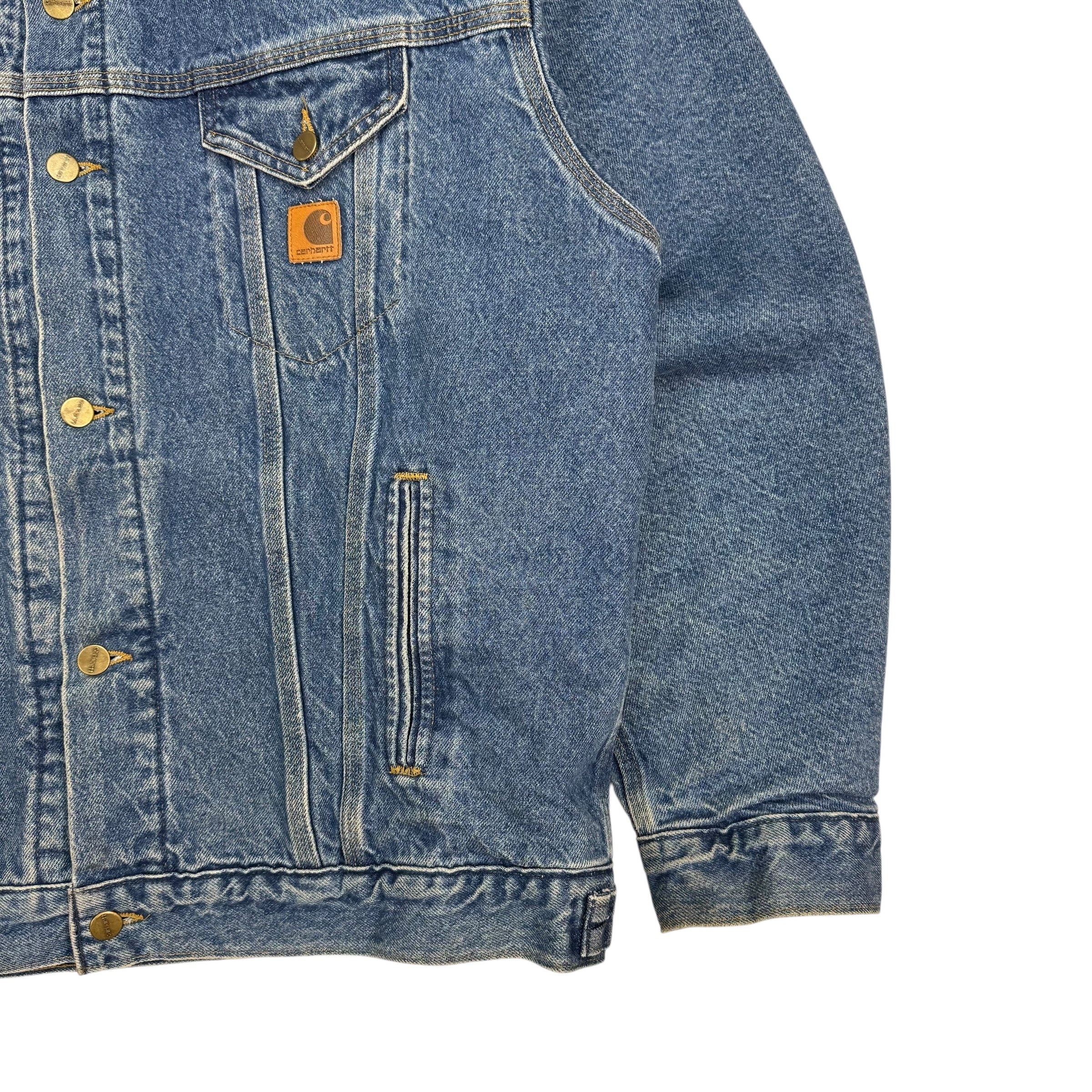 Vintage Carhartt Blanket Lined Denim Jacket Dark Wash