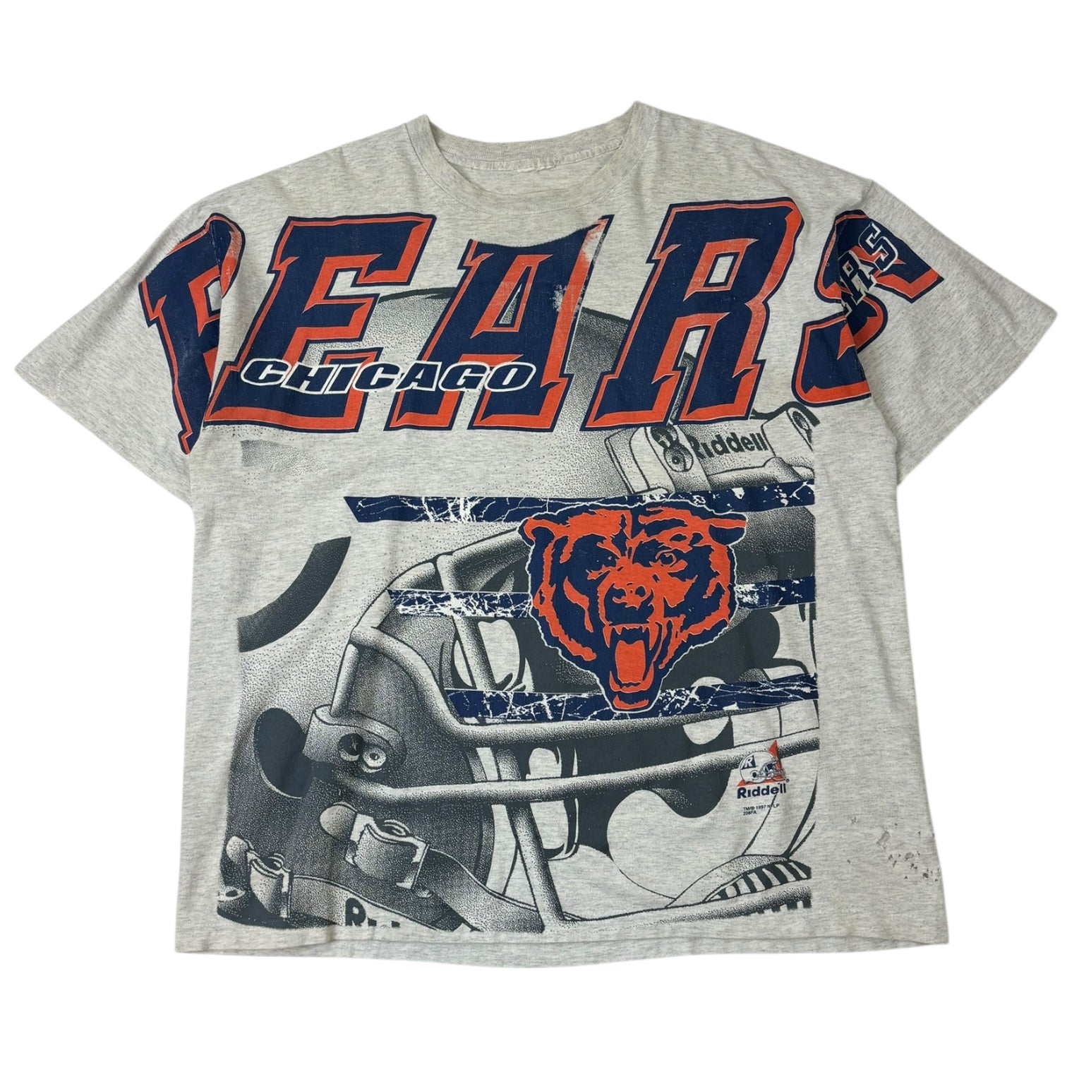 Vintage 1997 Chicago Bears AOP T-Shirt Grey