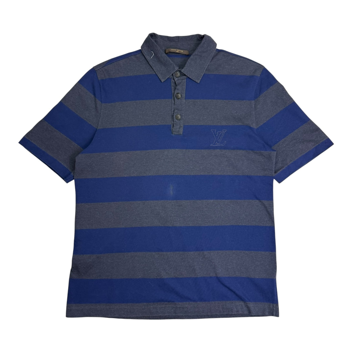 Louis Vuitton Stripe Button Up Polo Grey/Blue