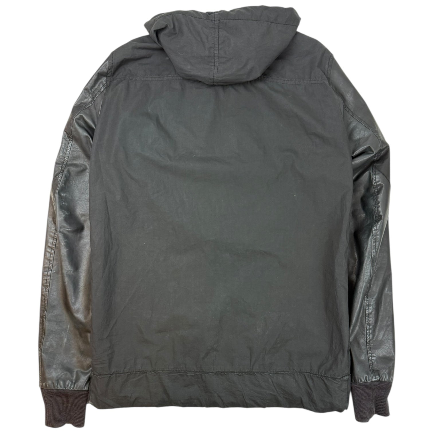 Rick Owens Drkshdw Olmar and Mirta Leather Sleeves Jacket Black