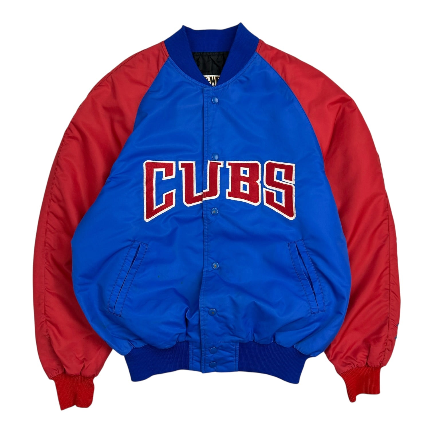 Vintage Chicago Cubs Satin Bomber Jacket Blue/Red