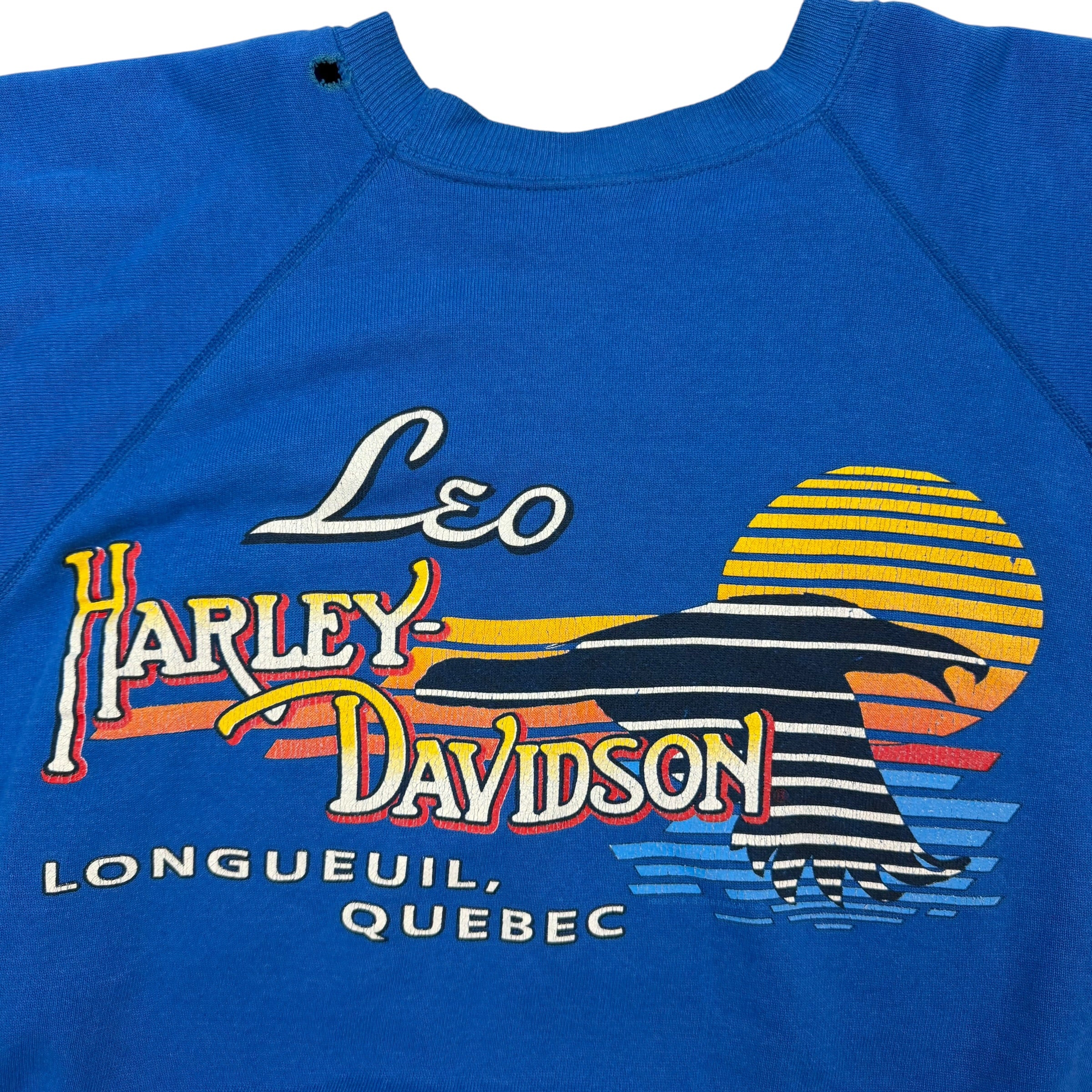 1991 Harley Davidson Quebec Eagle Crewneck Royal Blue