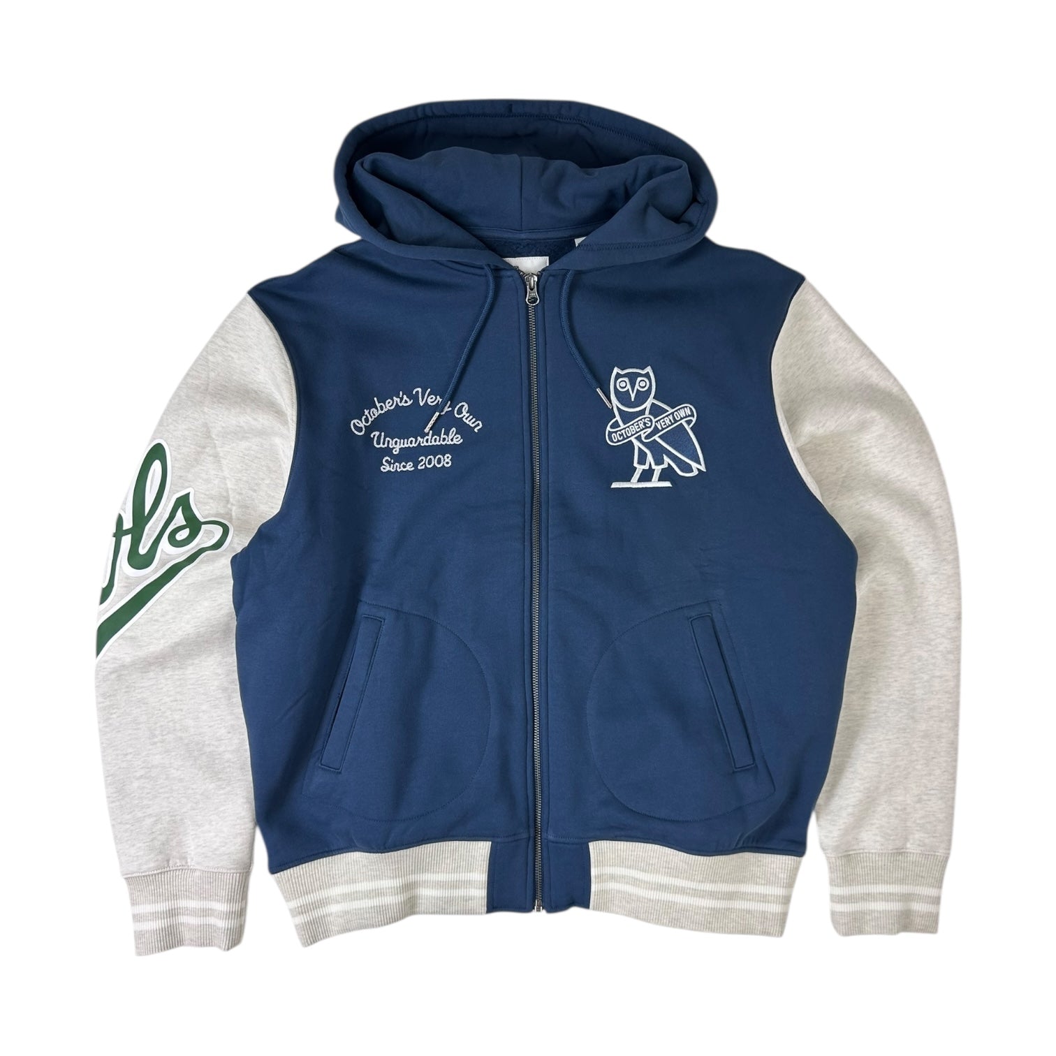 OVO Owls Vardity Zip-Up Hoodie Blue/White
