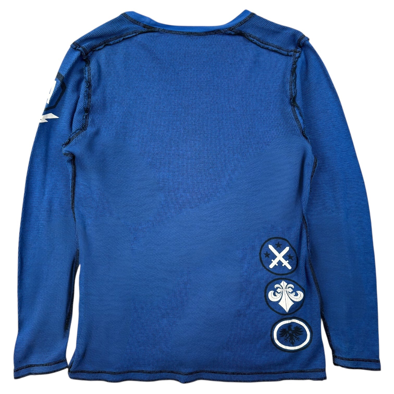 Vintage Y2K Affliction ‘Live Fast’ Thermal L/S Tee Blue