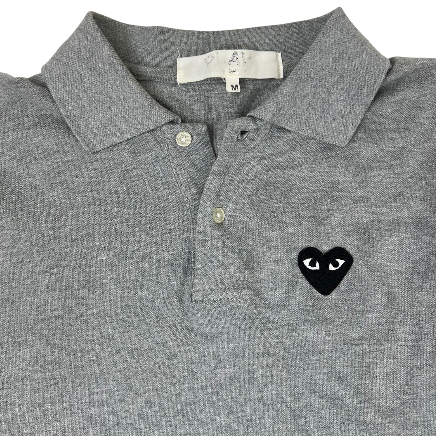 Comme Des Garçon PLAY Polo T-Shirt Grey