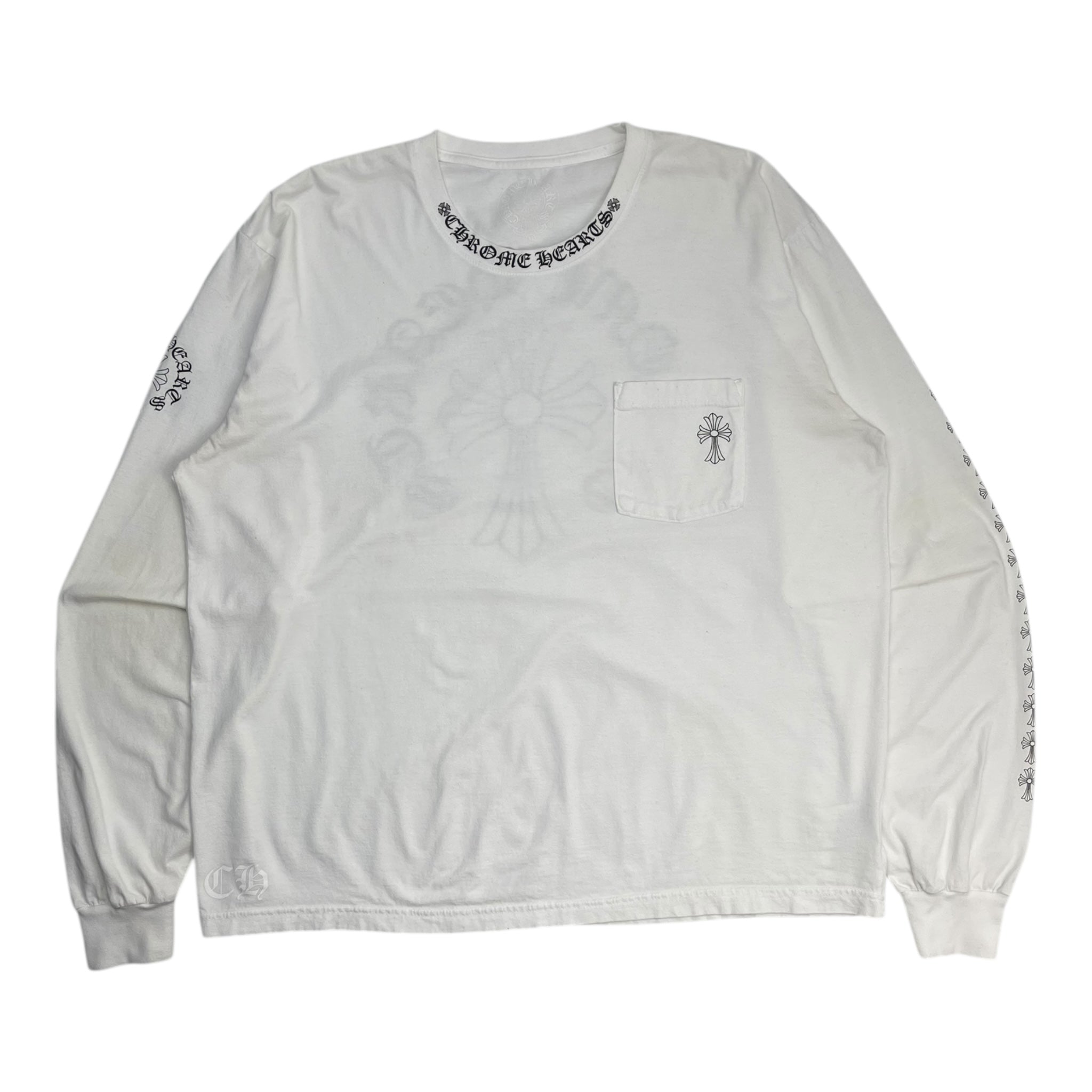 Chrome Hearts Pocket Cross Logo Longsleeve Shirt White