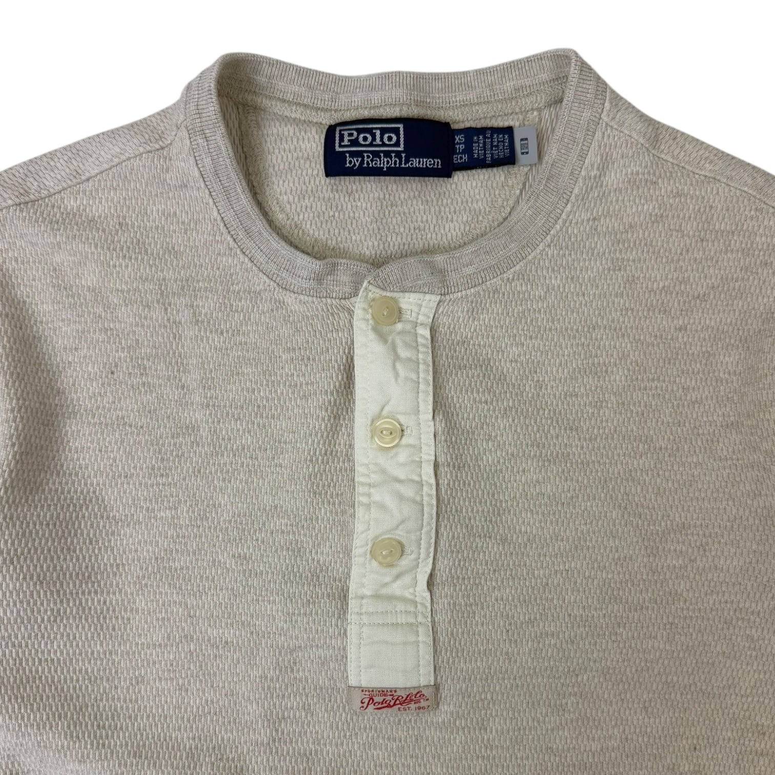 Vintage Polo Ralph Lauren Waffle Knit Henley Cream
