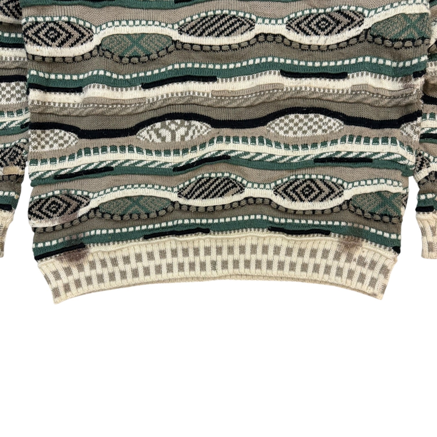 Vintage Protege 3D Knit Sweater Green/Cream