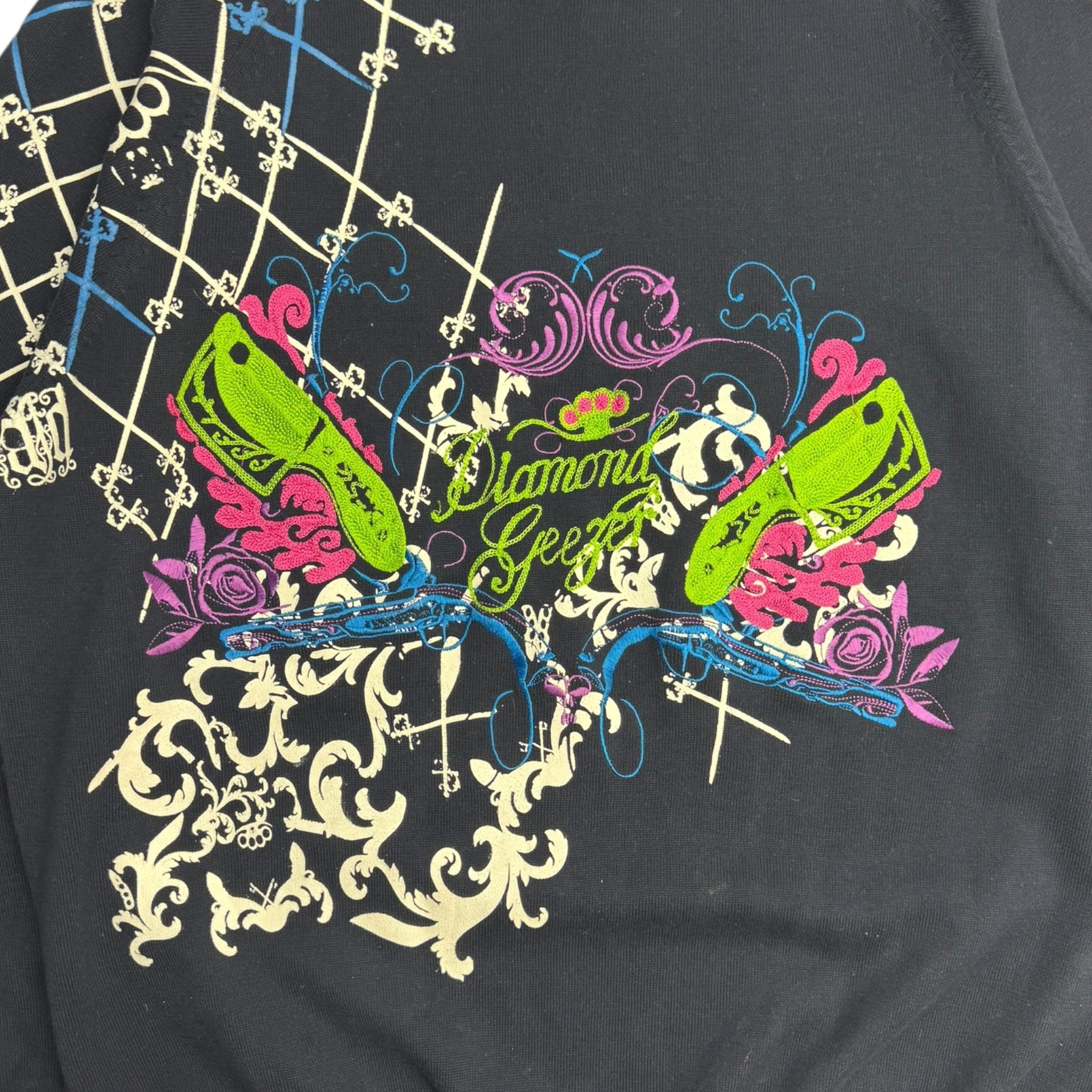 Y2K Artful Dodger Embroidered Knit Sweater