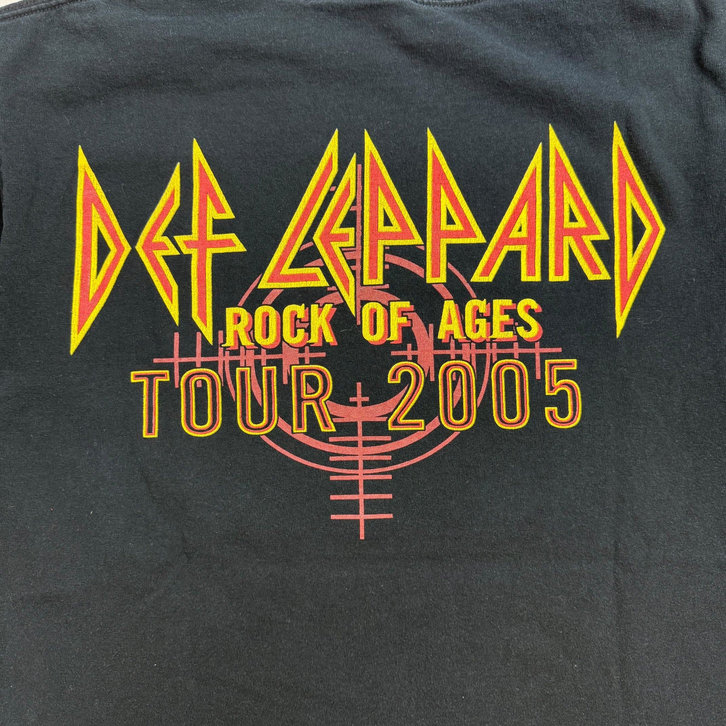 2005 Def Leppard Rock Of Ages World Tour Tee Blaxk