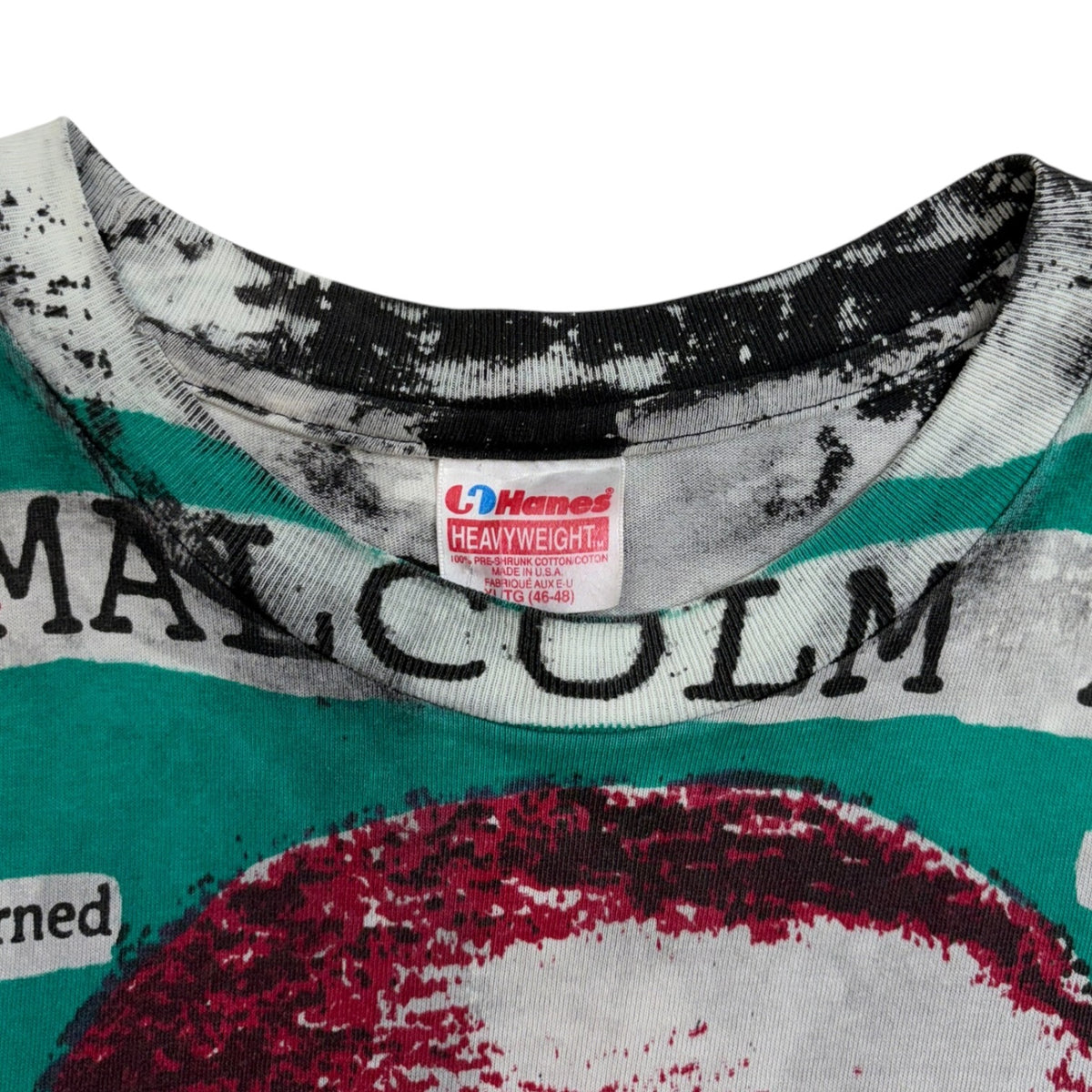 Vintage 1991 Mosquitohead Malcolm X T-shirt Black