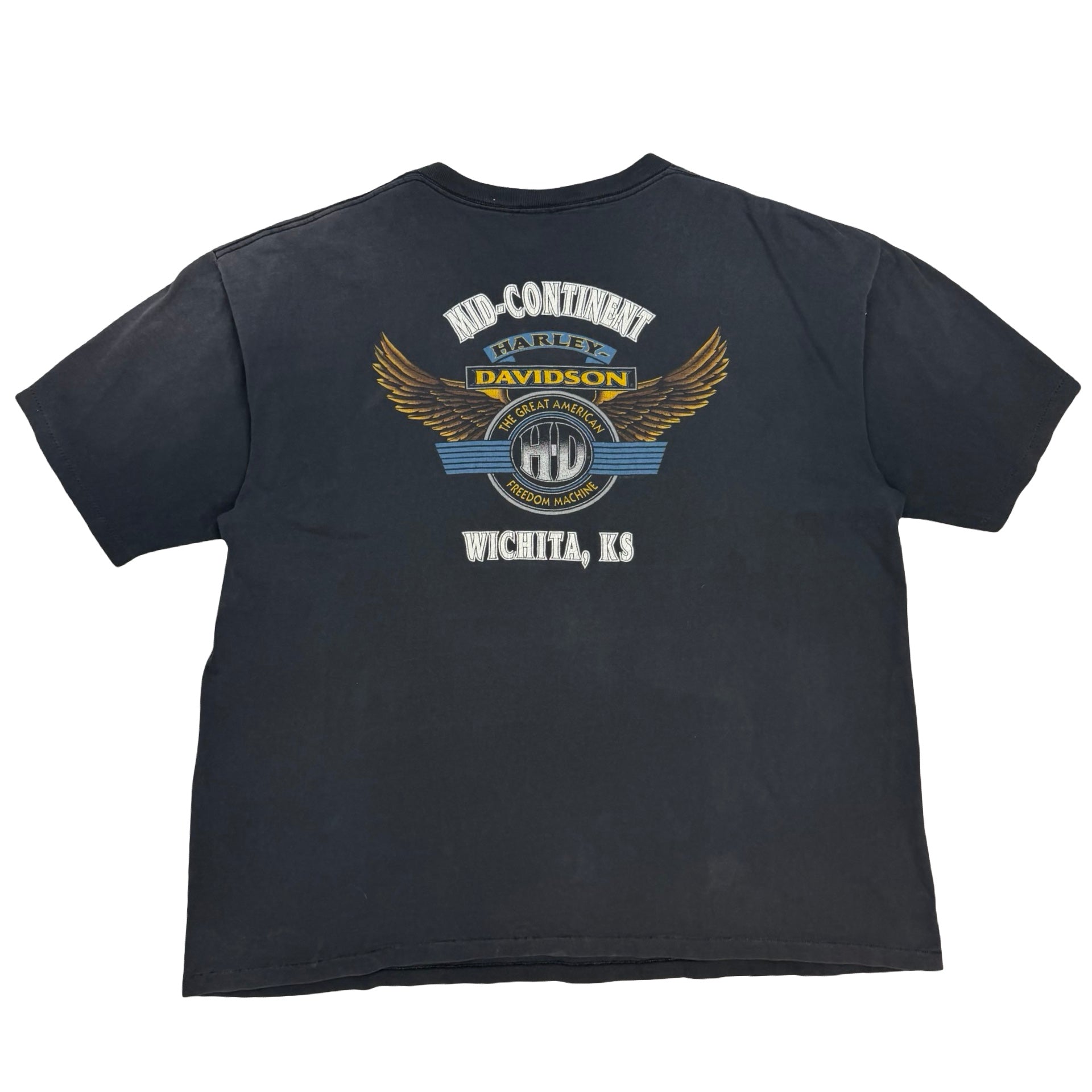 Vintage Harley Davidson Mid Continent Wichita Tee Black