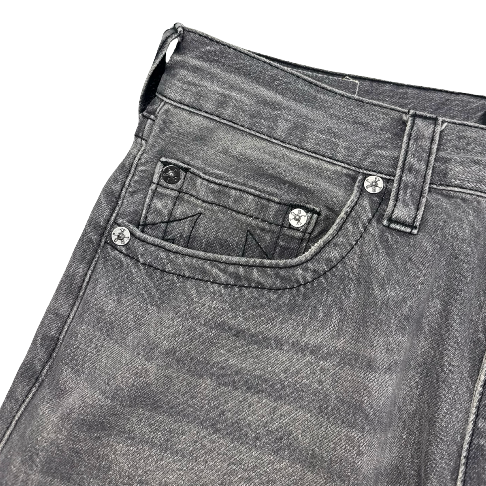 True Religion ‘Mickey’ Baggy AF Denim Bottoms Grey