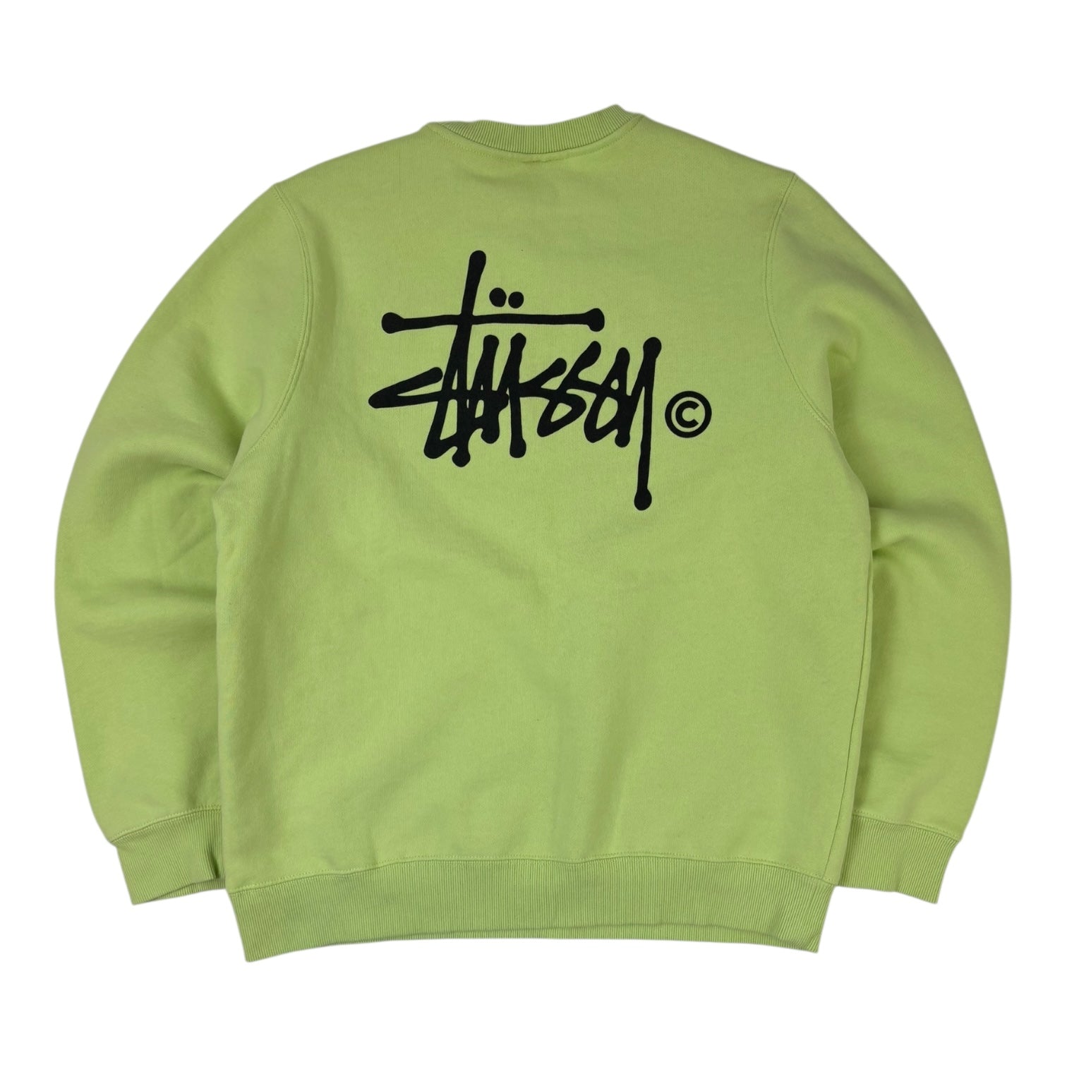Stussy Stock Logo Crewneck Lime Green