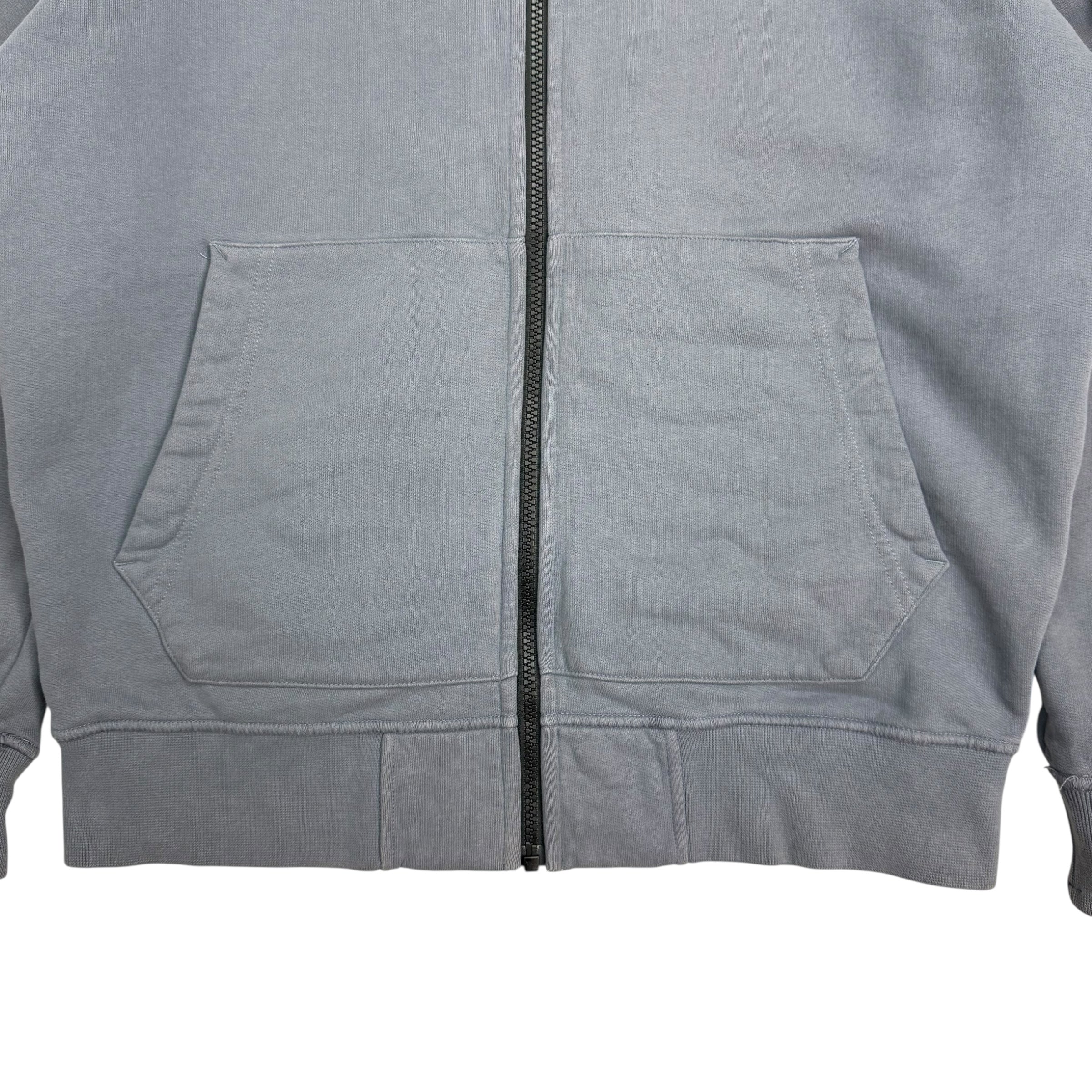 Stone Island French Terry Zip Up Hoodie Pale Blue