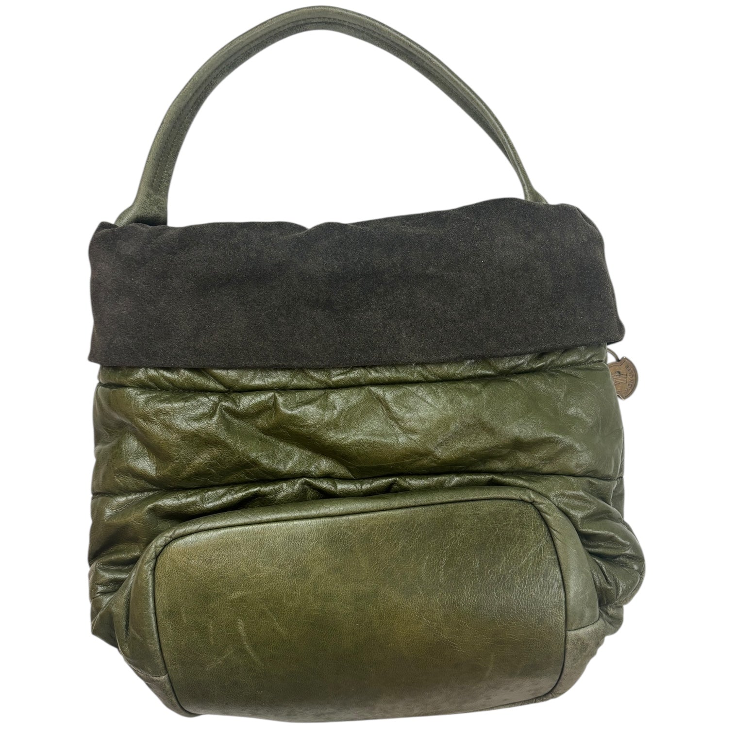 Moncler 2-Way Calfskin Carrying Bag Olive
